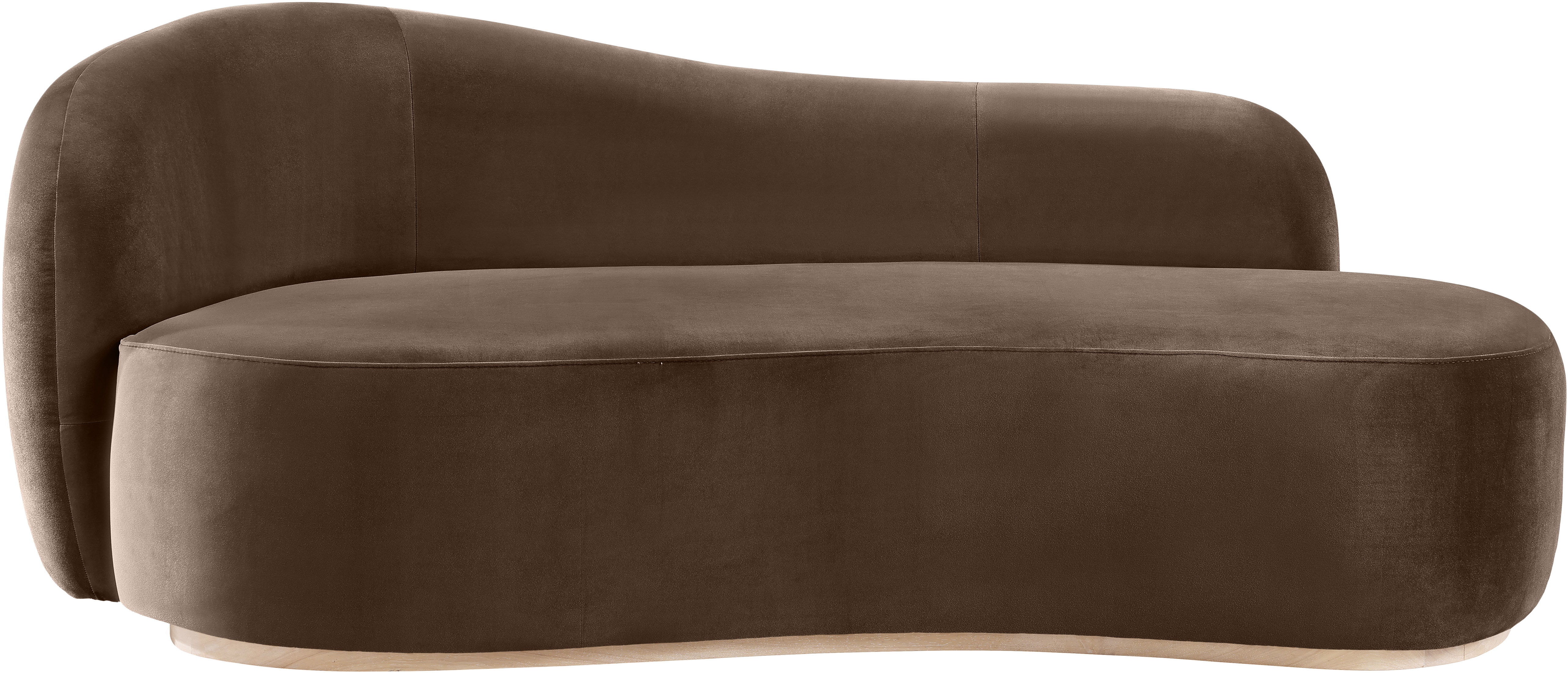 Gustavo - Velvet Upholstered Chaise - Brown