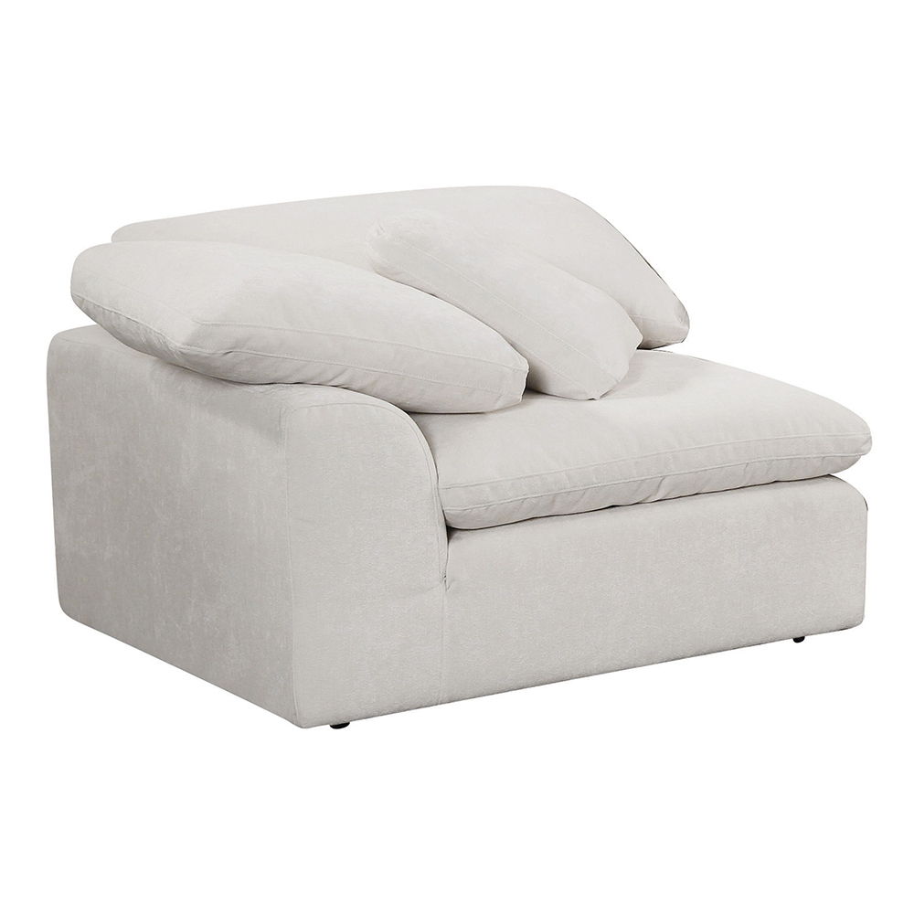Naveen - Linen Modular Wedge With Pillow - Ivory, white