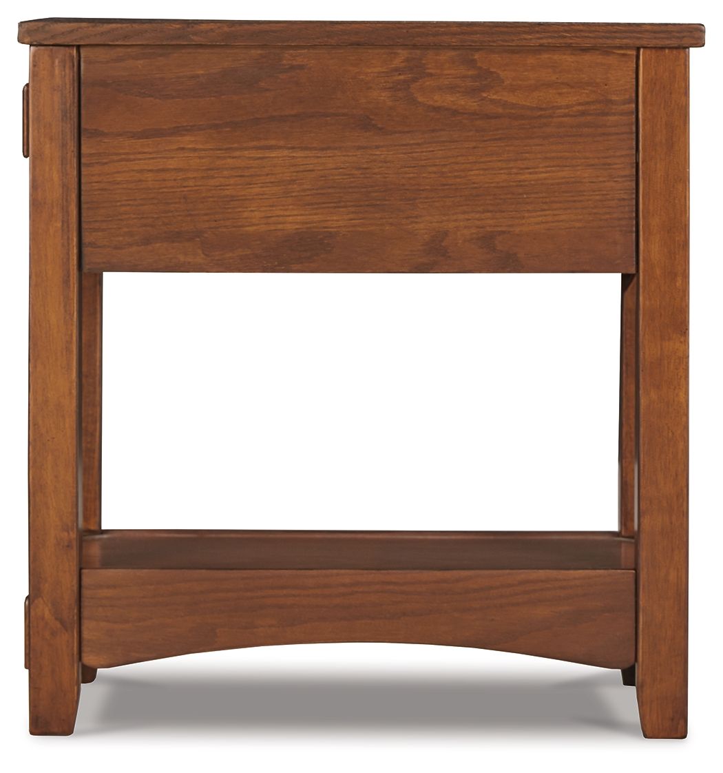 Ashley Furniture Breegin - Chair Side End Table - 1 Drawer - Brown - Image 7