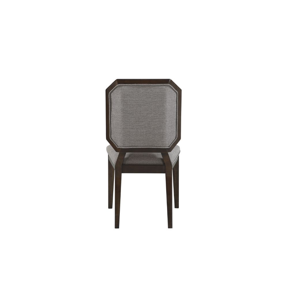 Selma - Side Chair (Set of 2) - Gray Fabric & Tobacco, dark brown, view 3