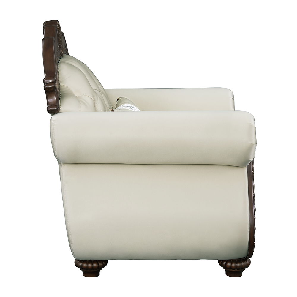 Pierce - Chair With Pillow - Beige Fabric & Cherry, beige, view 3