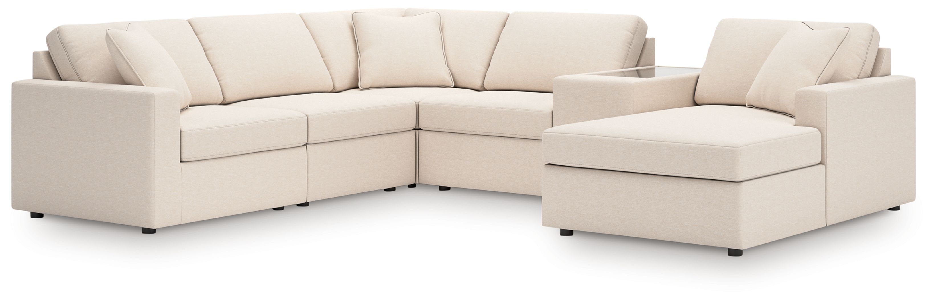 6 Pc · Sectional With Raf Corner Chaise, Laf Corner Chair And Storage Console