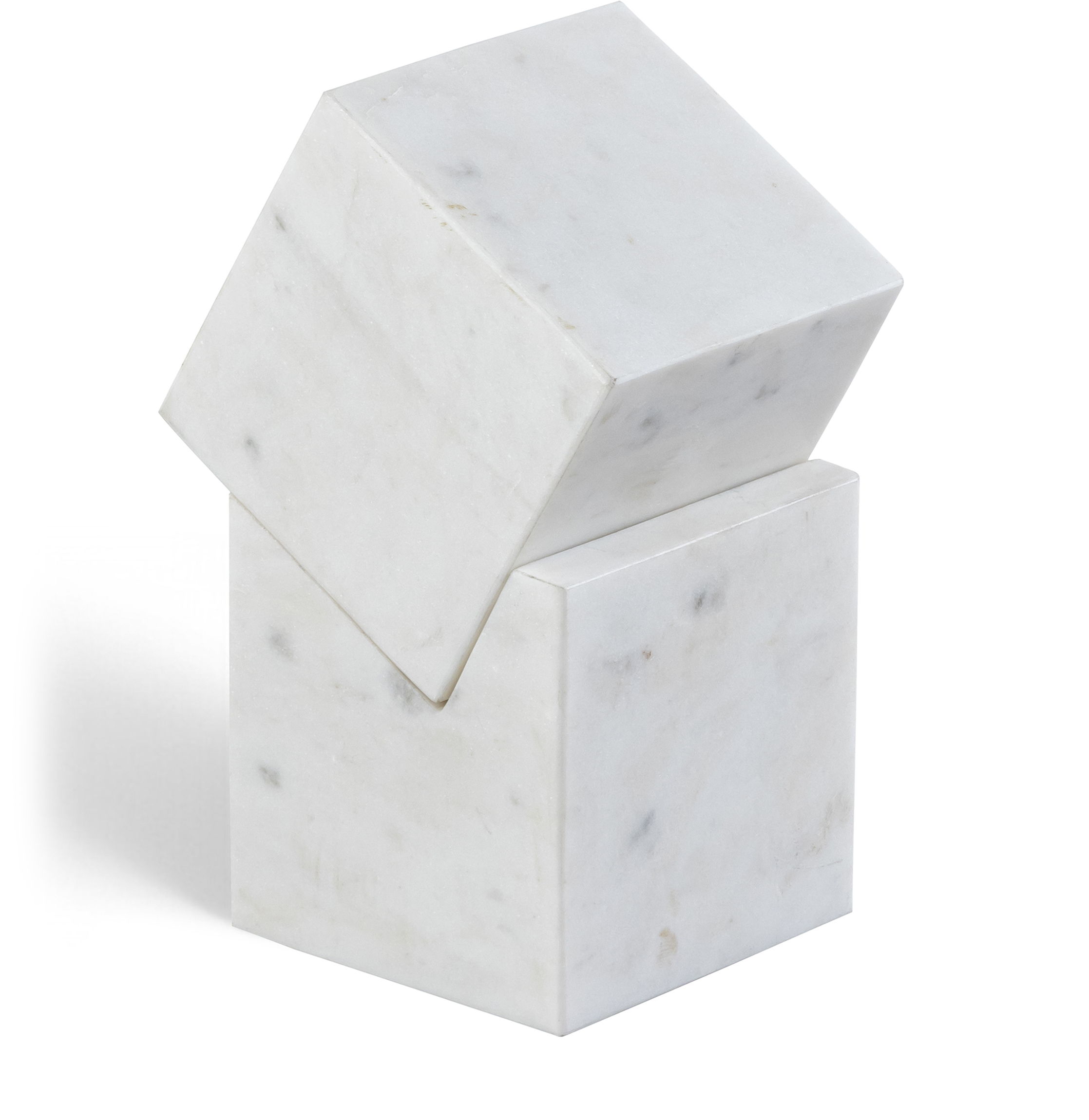 Quad - Marble Decorative Cube - White