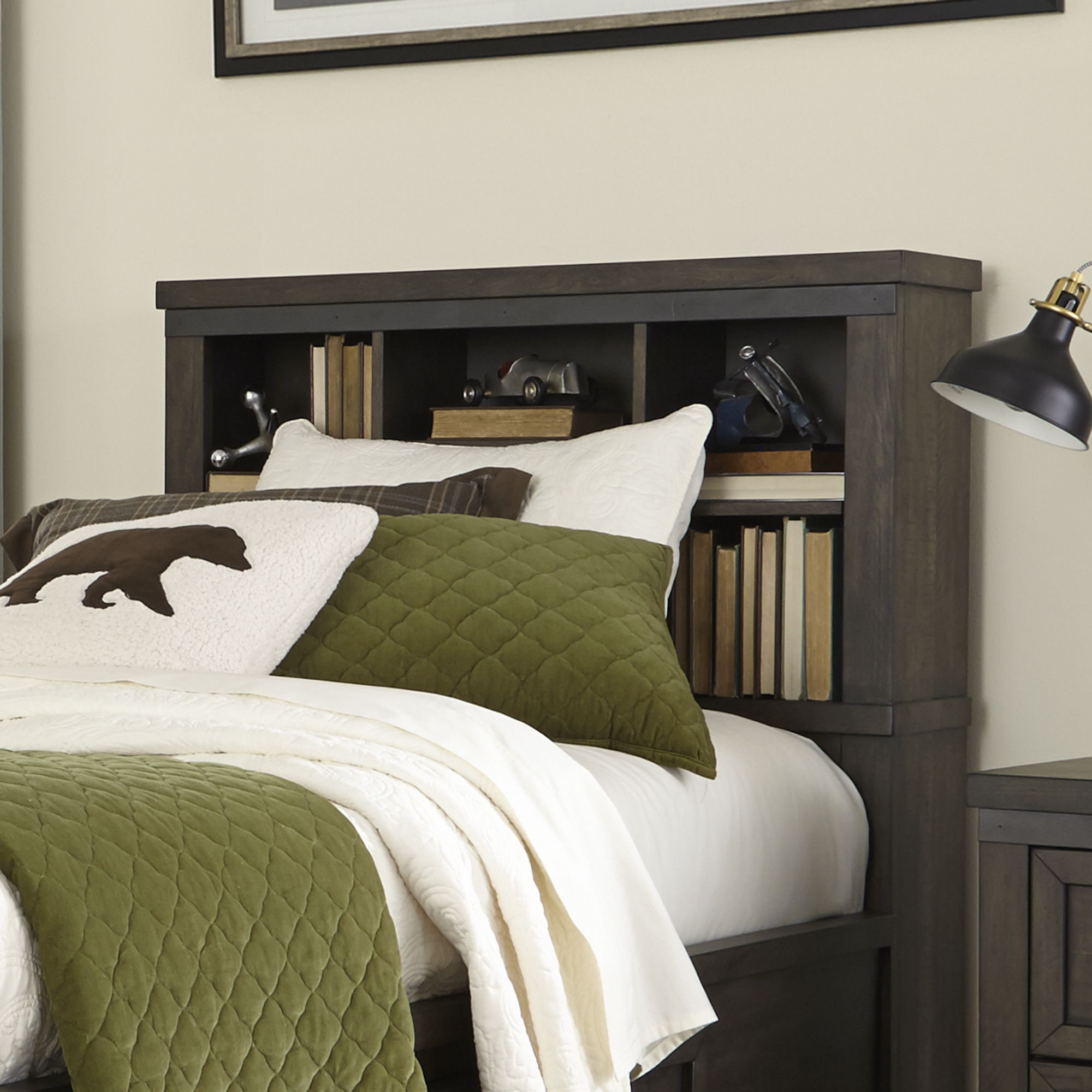 Liberty Furniture Thornwood Hills - Twin Bookcase Headboard - Dark Brown