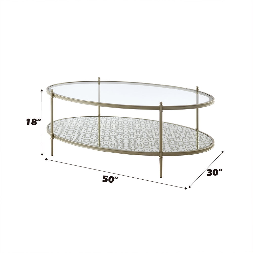 Zaba - Coffee Table - Glass Top & Champagne, silver, view 4