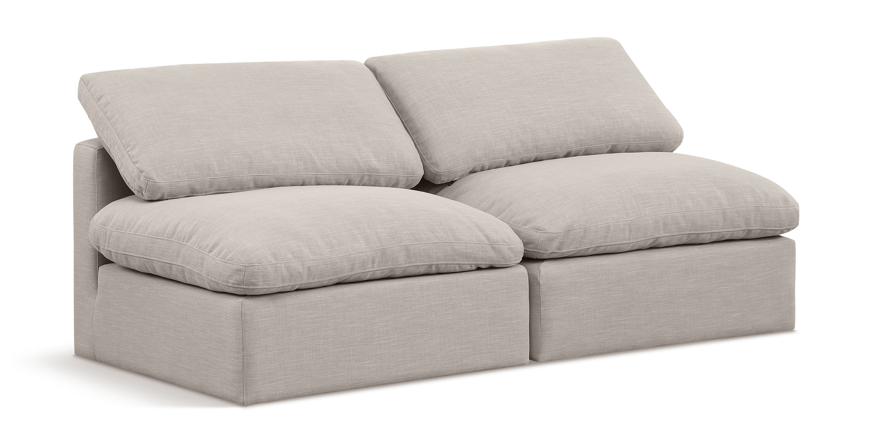 Indulge - Linen 2 Seat Modular Armless Sofa - Ivory