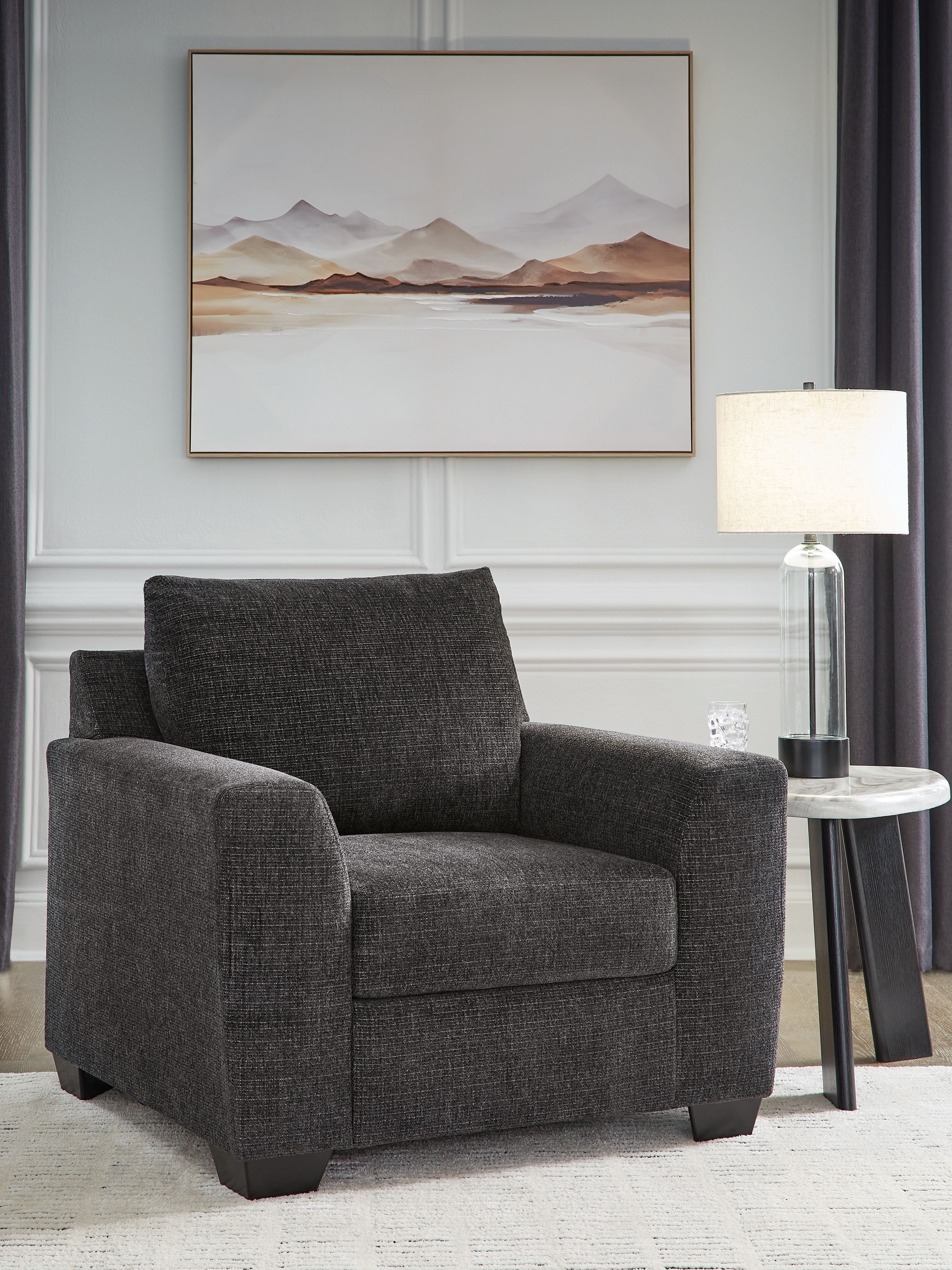Loreo - 4 Pc. - Sofa, Loveseat, Chair, Ottoman - Ebony