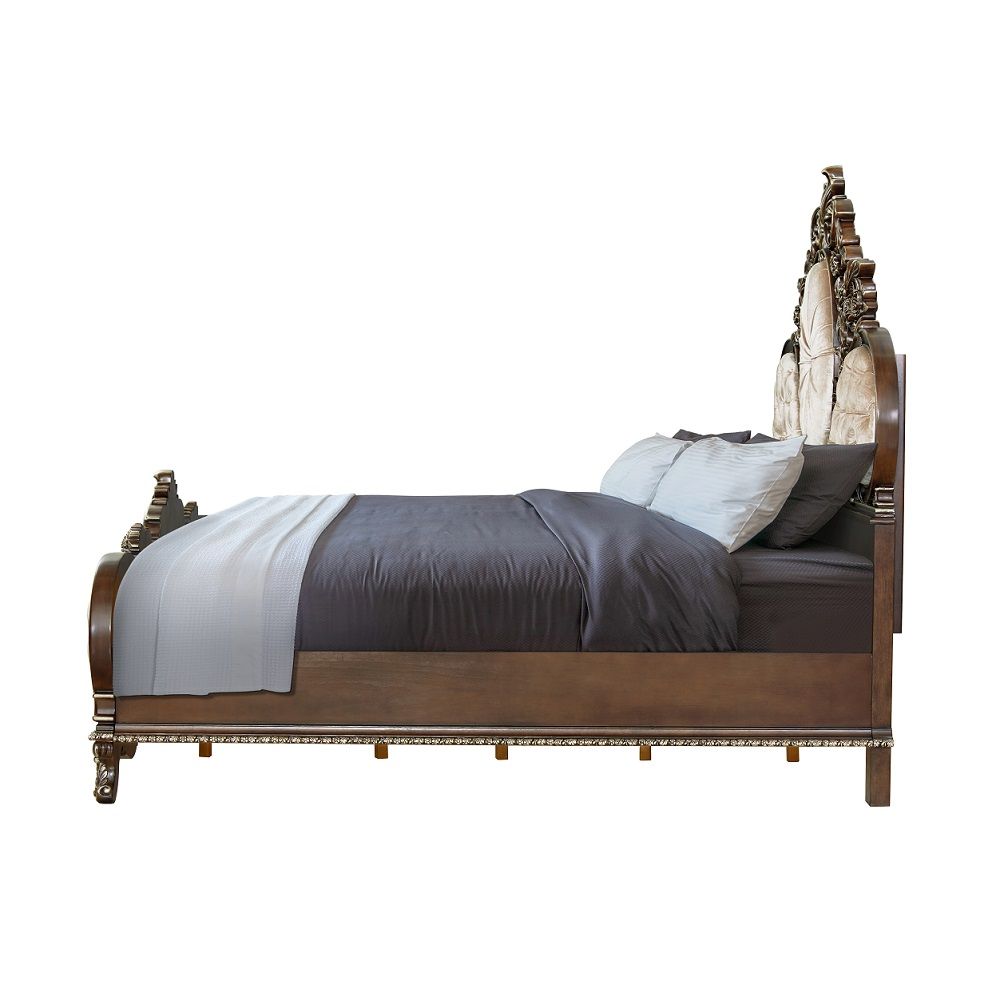 Devany - Queen Bed - Cream Fabric & Cherry, beige, view 3