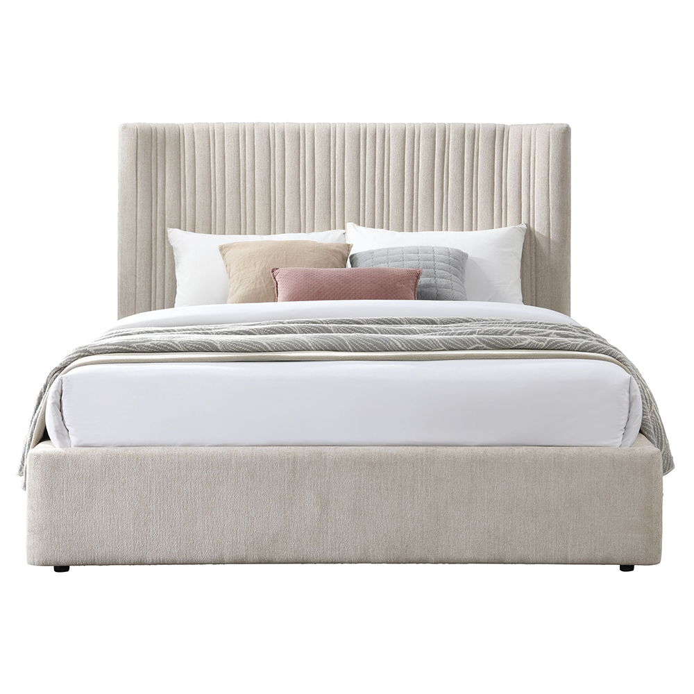 Loren - Queen Bed - Beige Fabric, beige, view 6