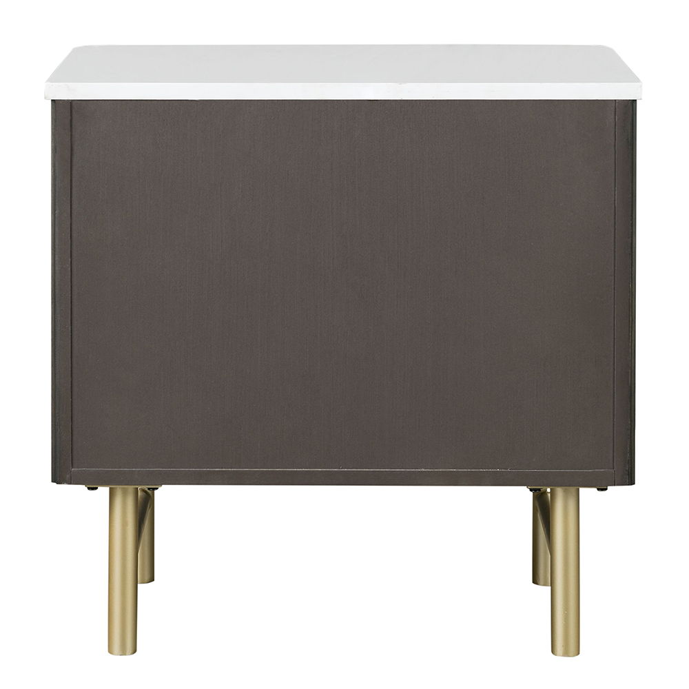 Clayten - Nightstand - Marble Top & Espresso, dark brown, view 3