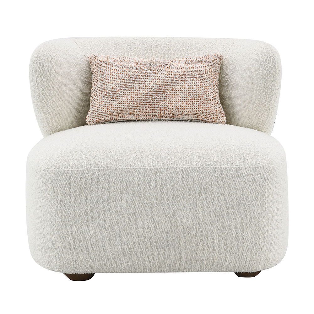 Darius - Accent Chair With Pillow - Beige Boucle, beige, view 5