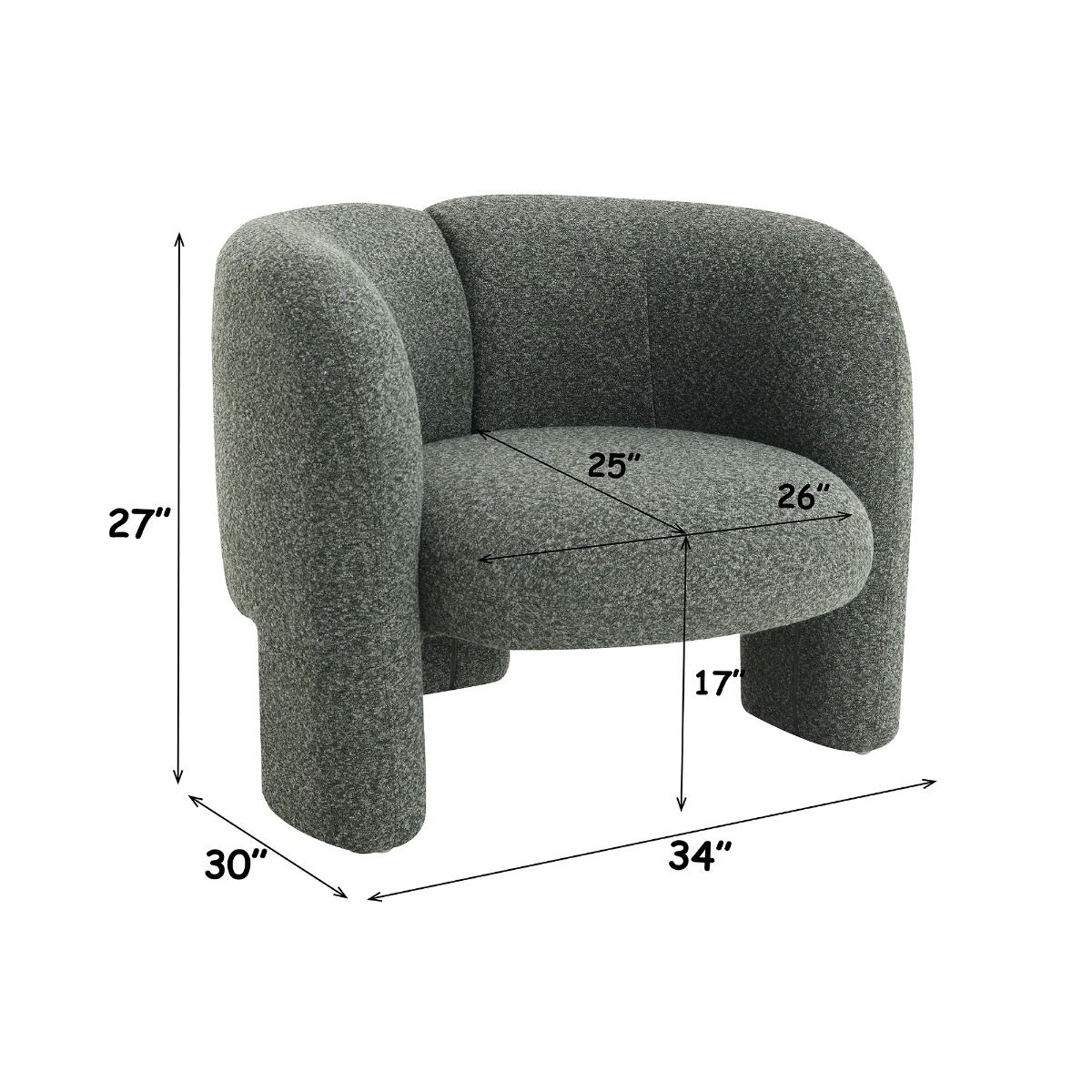 Pemba - Accent Chair - Green Tweed, green, view 7