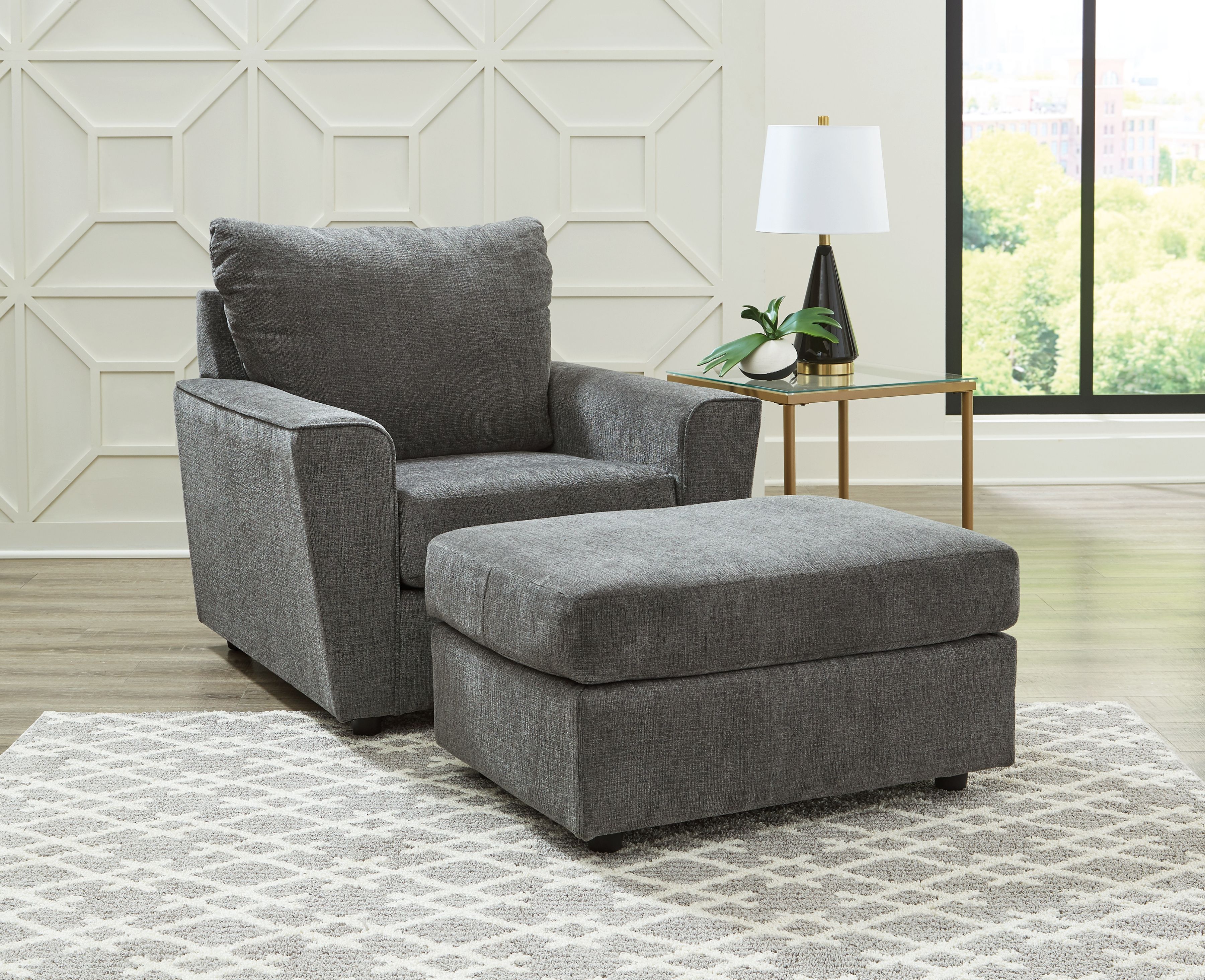 Stairatt - 2 Pc. - Chair, Ottoman - Gravel