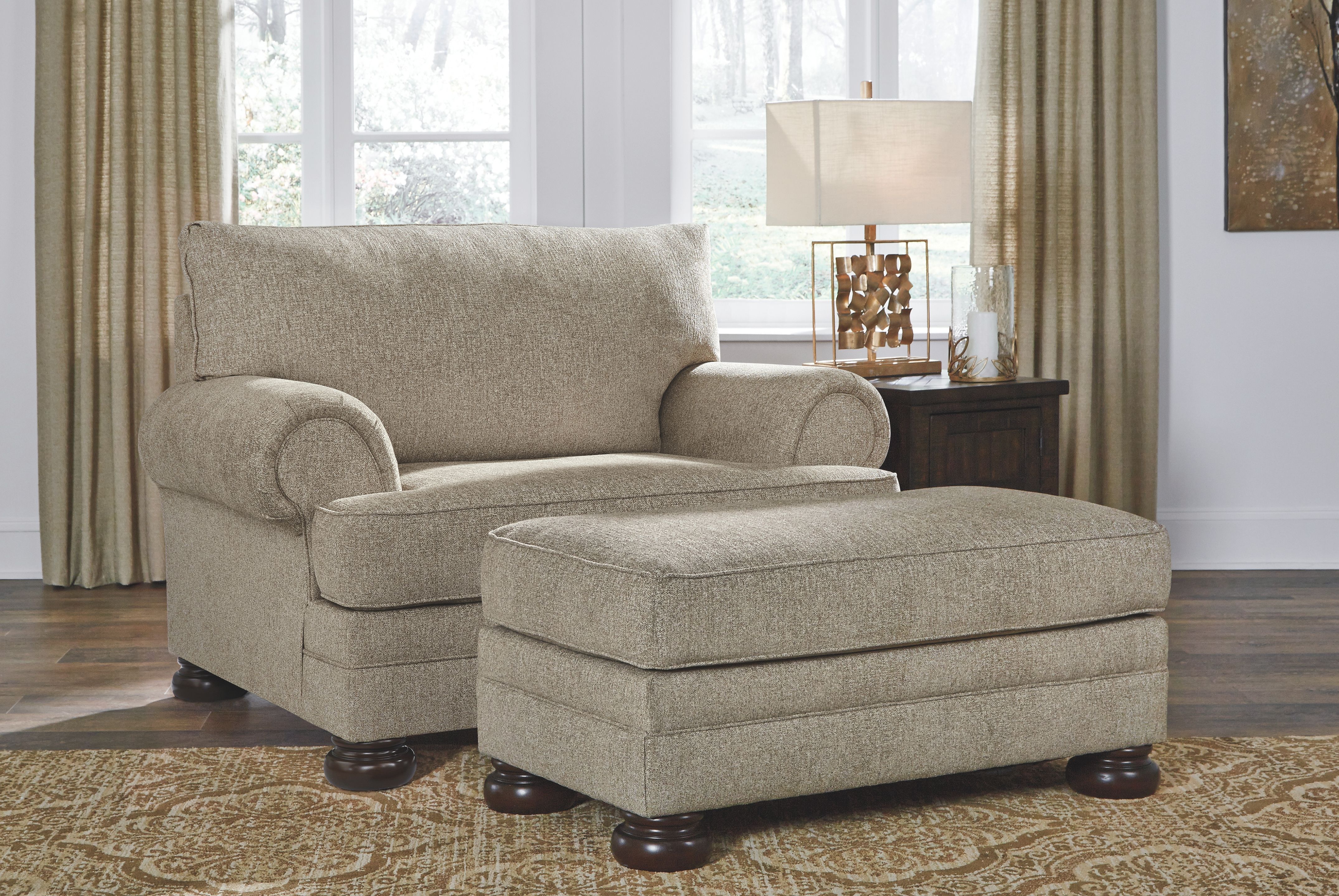 Ashley Kananwood - Oatmeal - 2 Pc. - Chair and a Half with Ottoman