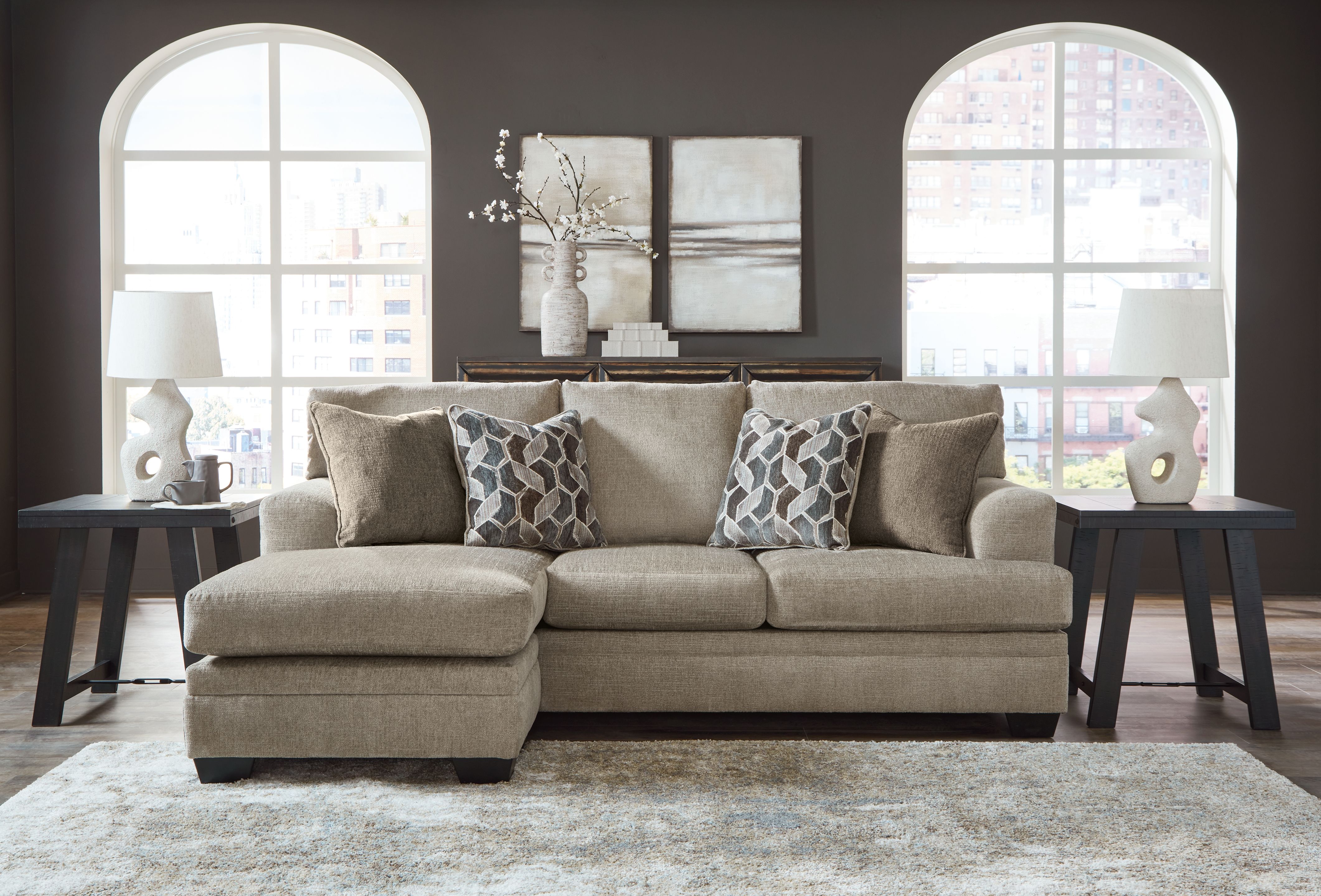 Ashley Furniture Stonemeade - Sofa Chaise - Taupe - Image 8