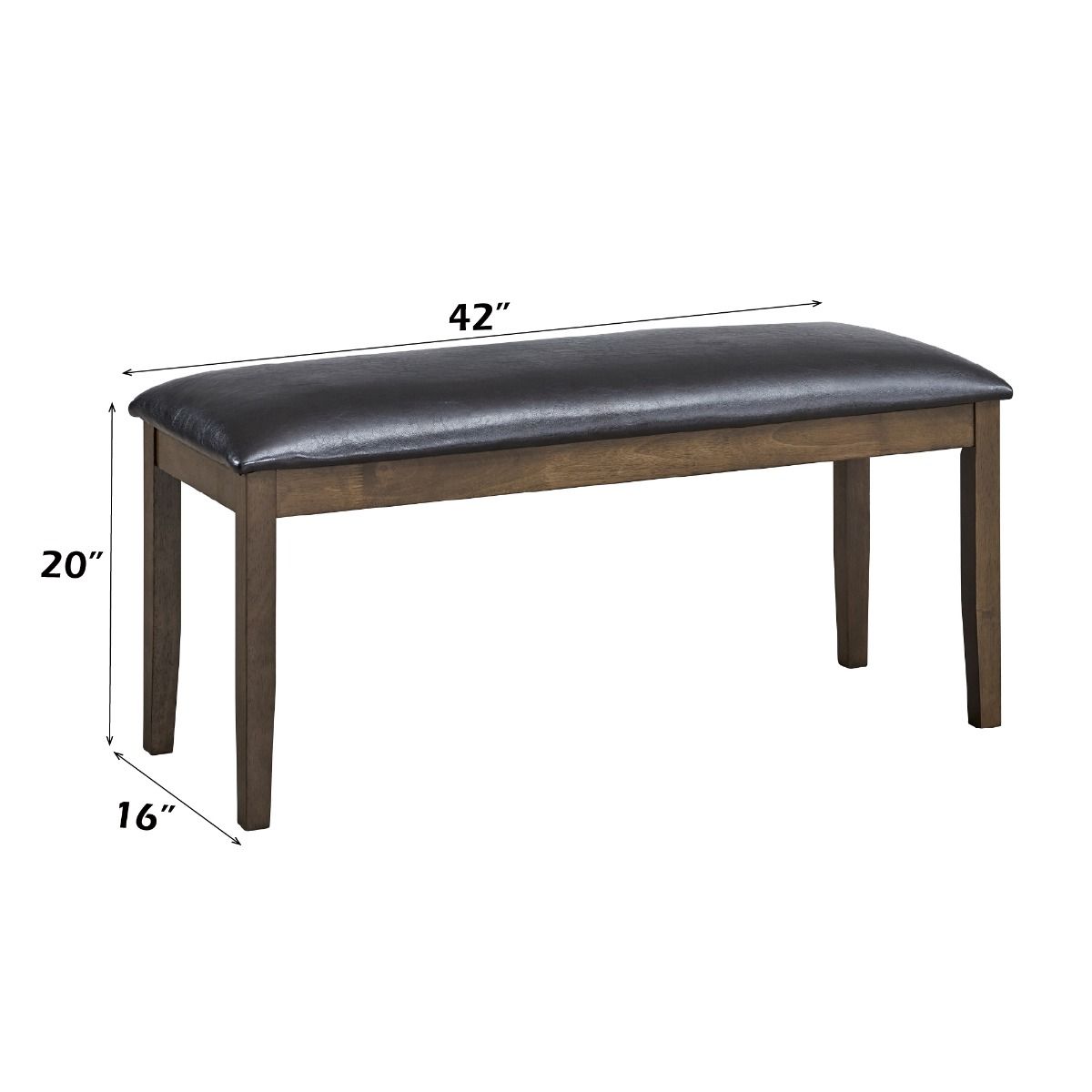 Damica - Bench - Brown / Walnut, dark brown, view 6