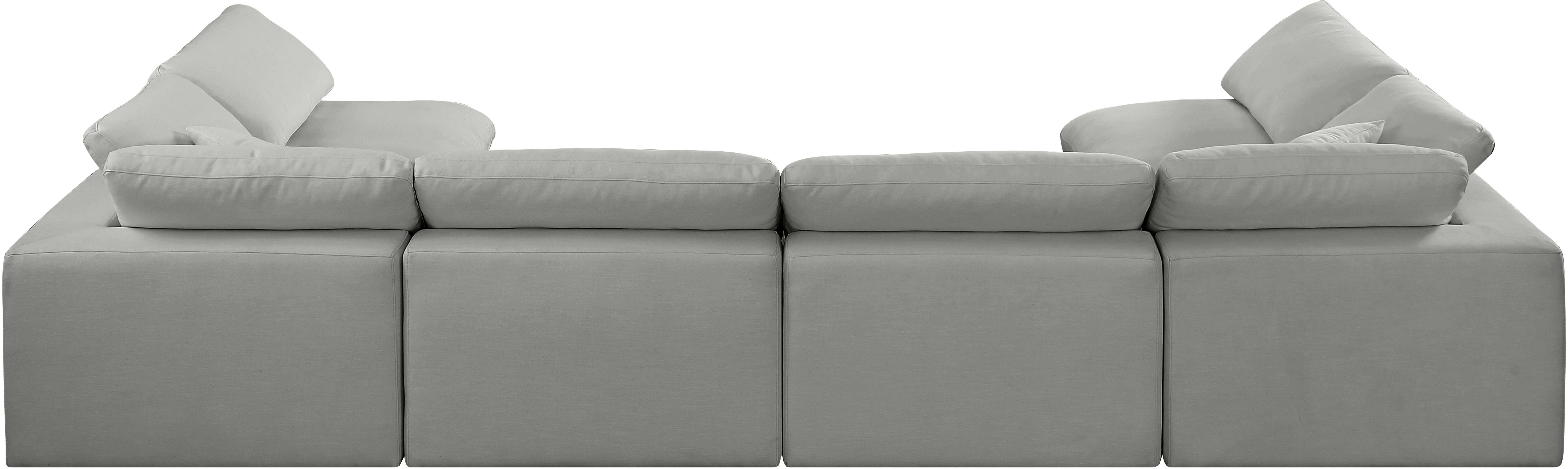 Comfy - 6 Piece Linen Modular Armless Sectional - Gray