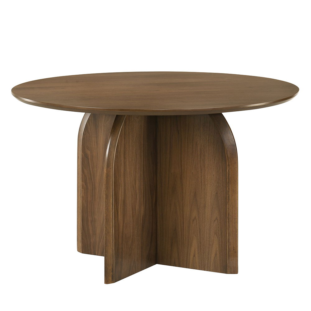 Delmon - Round Dining Table - Dark Walnut, dark brown, view 8