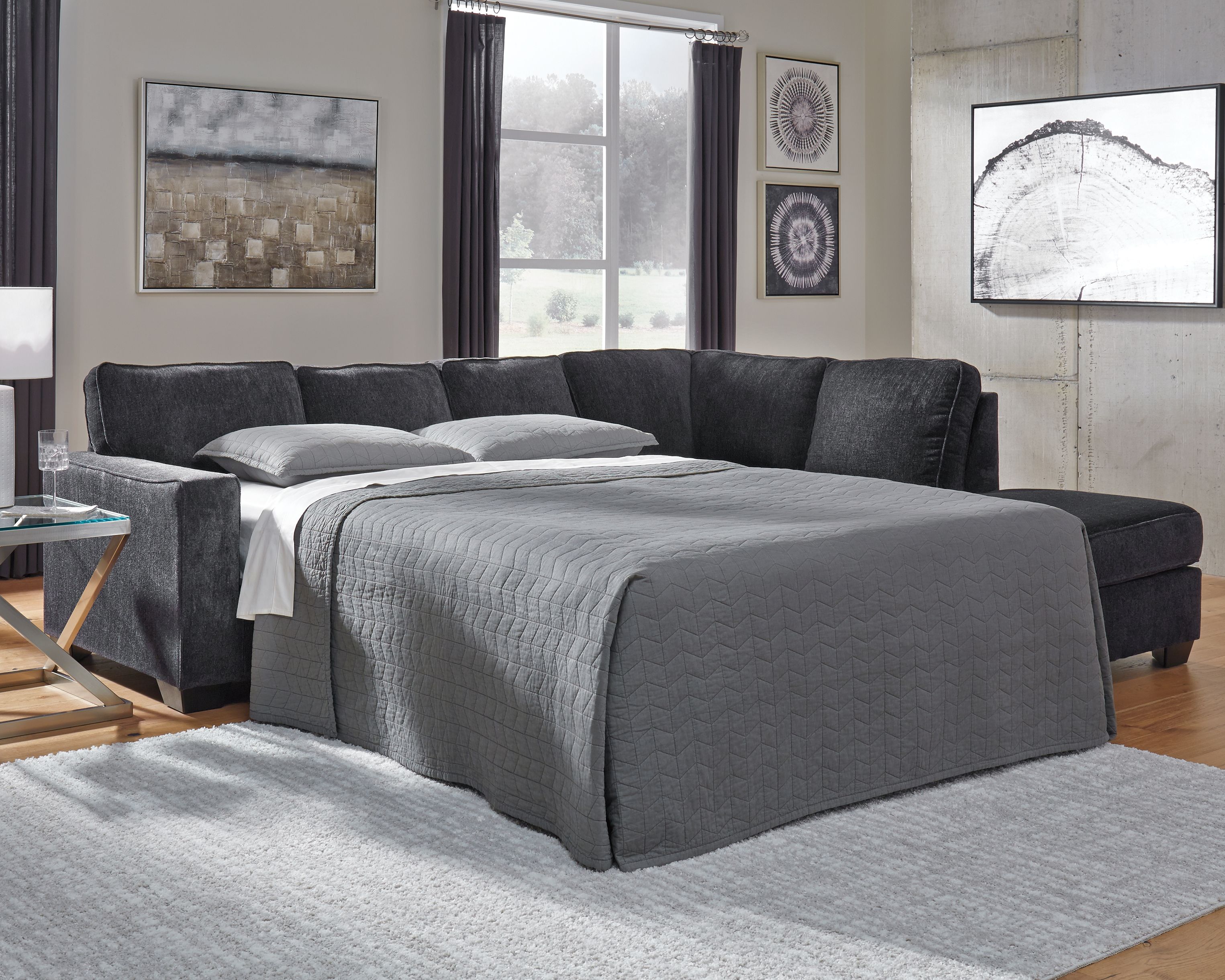 Ashley Furniture Altari - Right Arm Facing Corner Chaise With Sleeper 2 Pc Sectional - Slate - Image 2