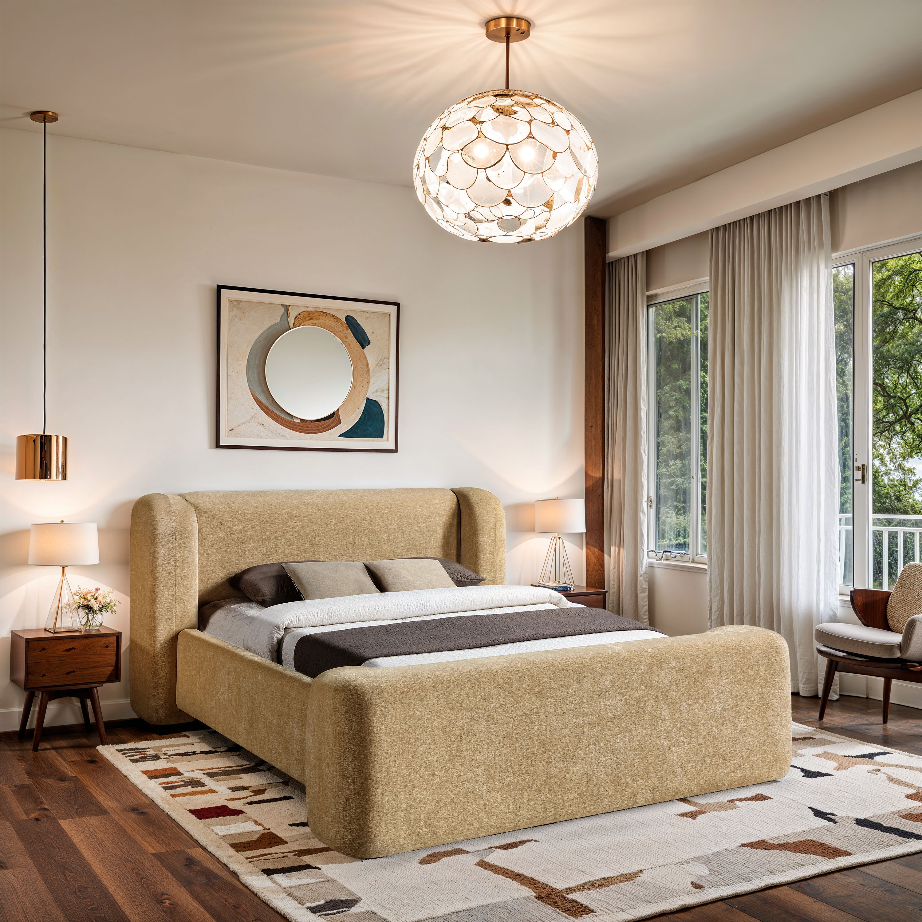 Modena - King Bed - Beige