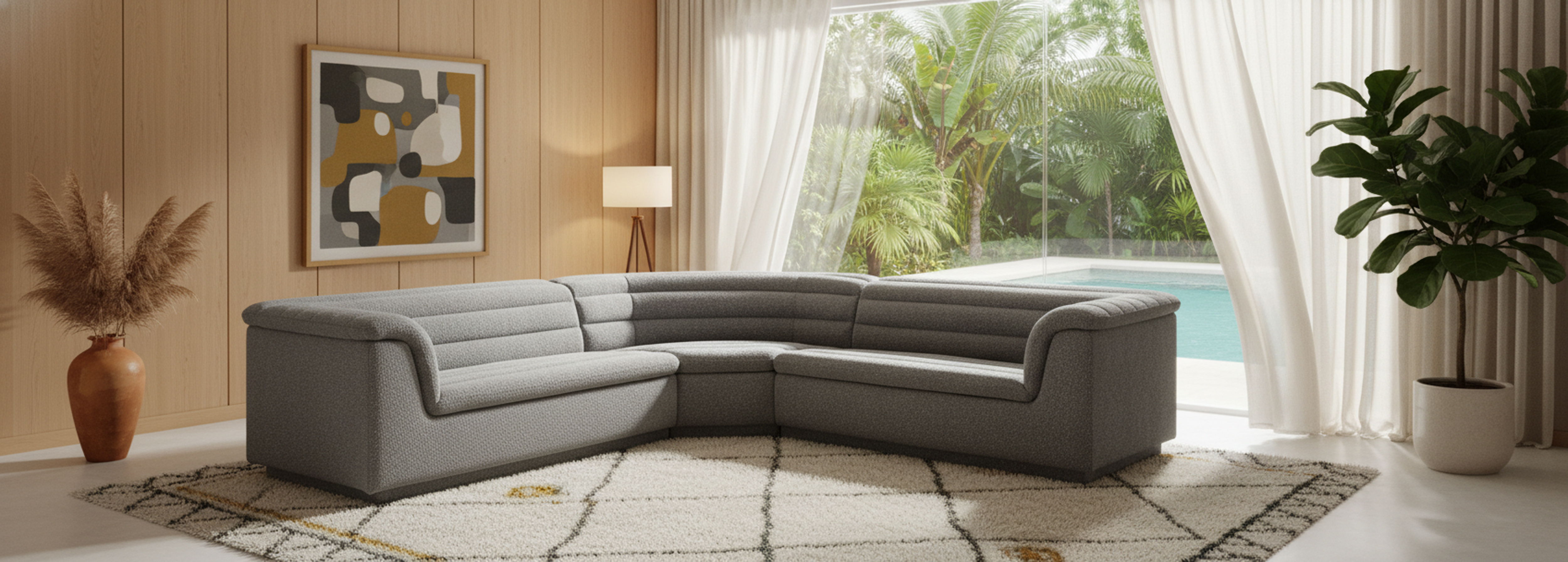 Cascade - Boucle Modular Sectional - Gray