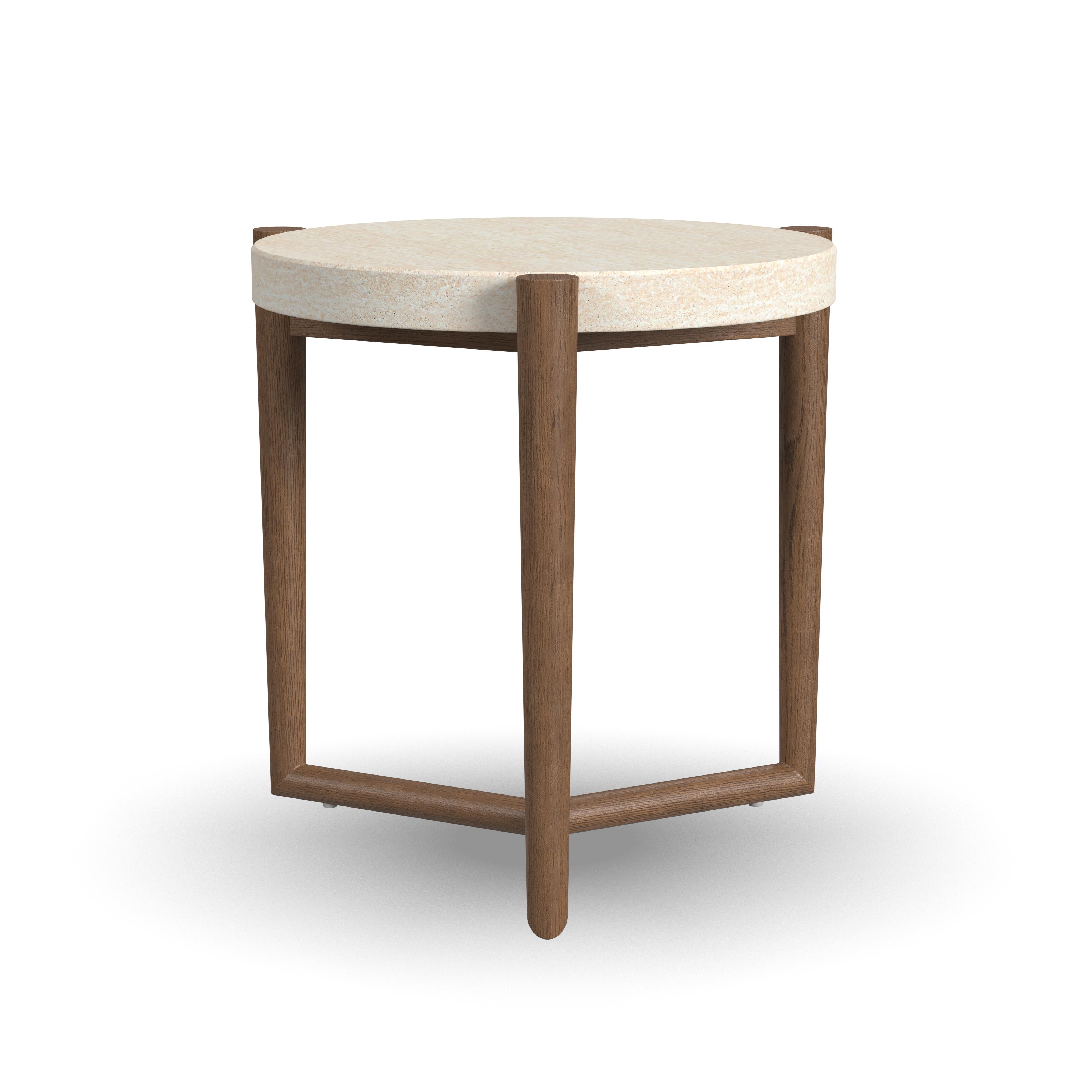 Verona - Accent Table - Beige / Dark Brown, beige, view 3