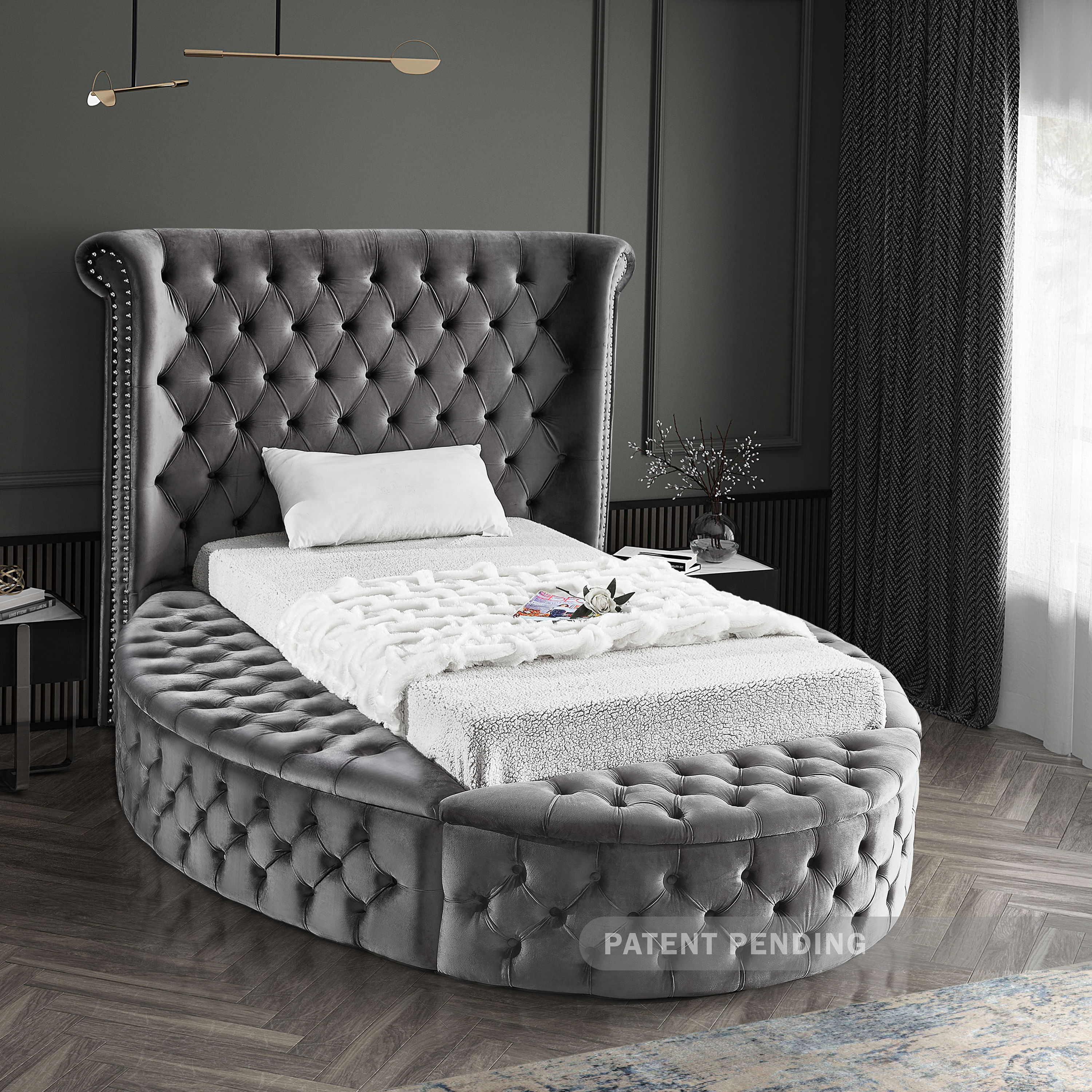 Luxus - Twin Bed - Gray