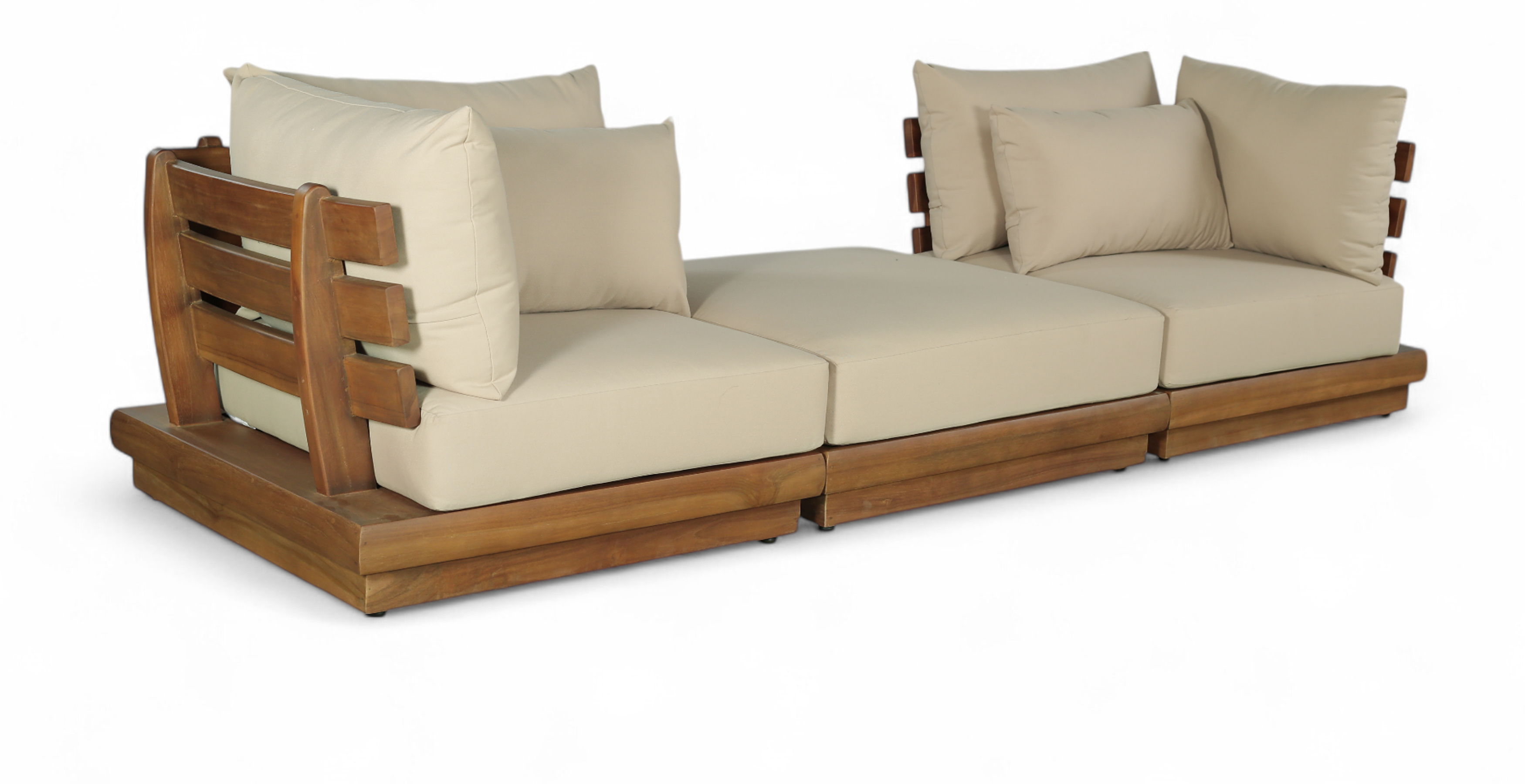 3 Pc · Water Resistant Fabric 113" Upholstered Outdoor Patio Modular Sofa