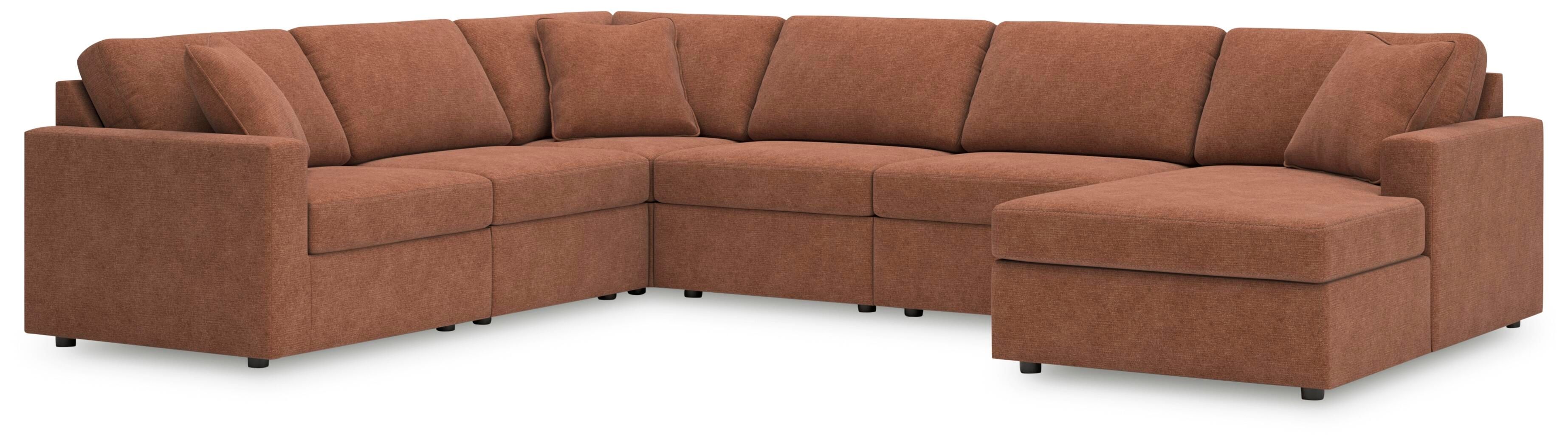 Modmax – 6-Piece Sectional With Raf Corner Chaise – Spice
