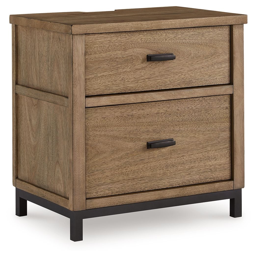 Ashley Tomtyn Two Drawer Night Stand - Light Brown