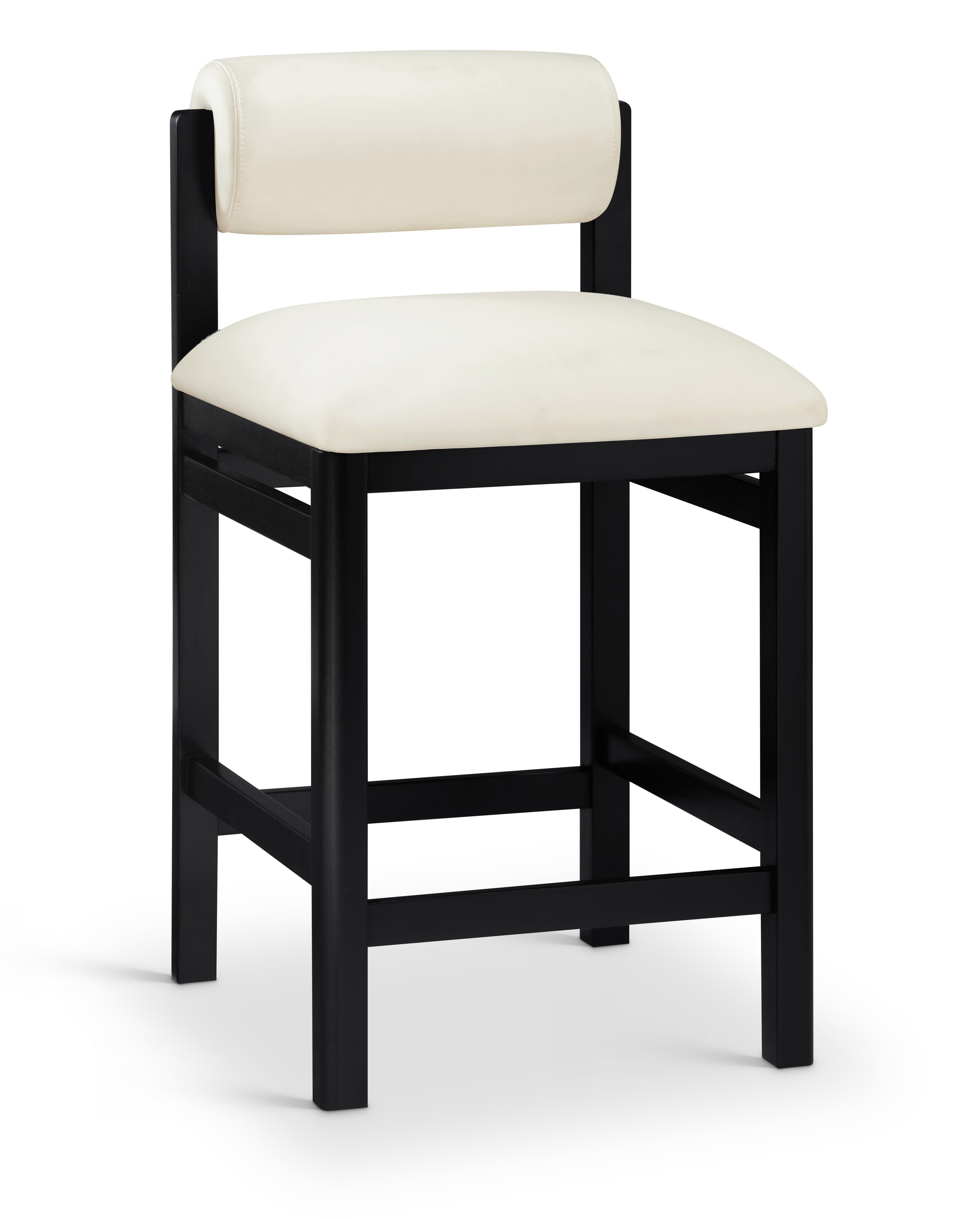 Roundhill - Vegan Leather Upholstered Counter Stool - Cream