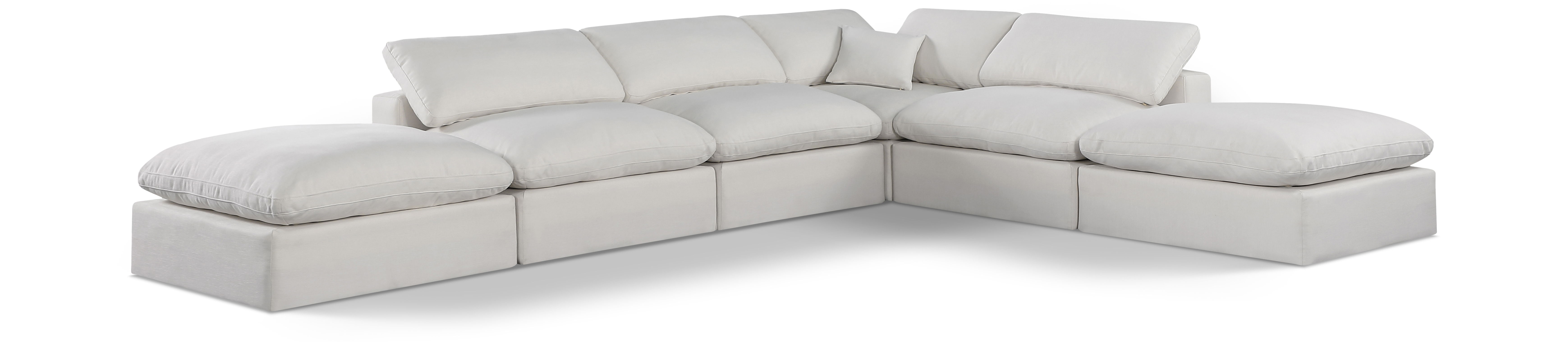 Comfy - 6 Piece Linen Modular Sectional - Light Gray