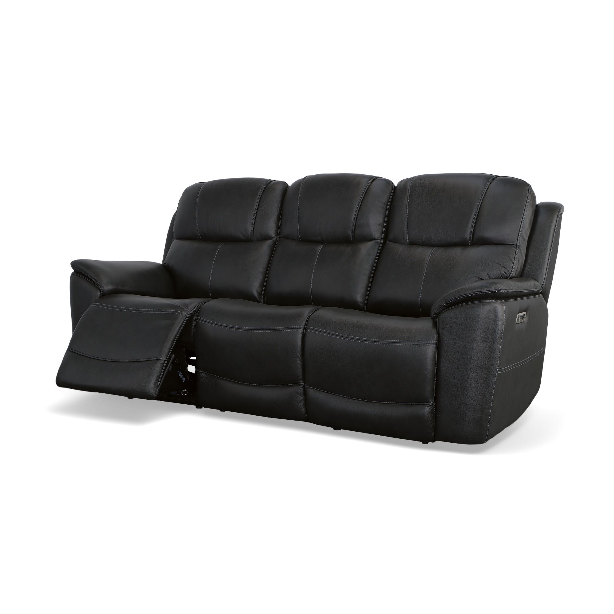 Crew - Power Reclining Sofa With Power Headrests & Lumbar - Raven, black, view 4