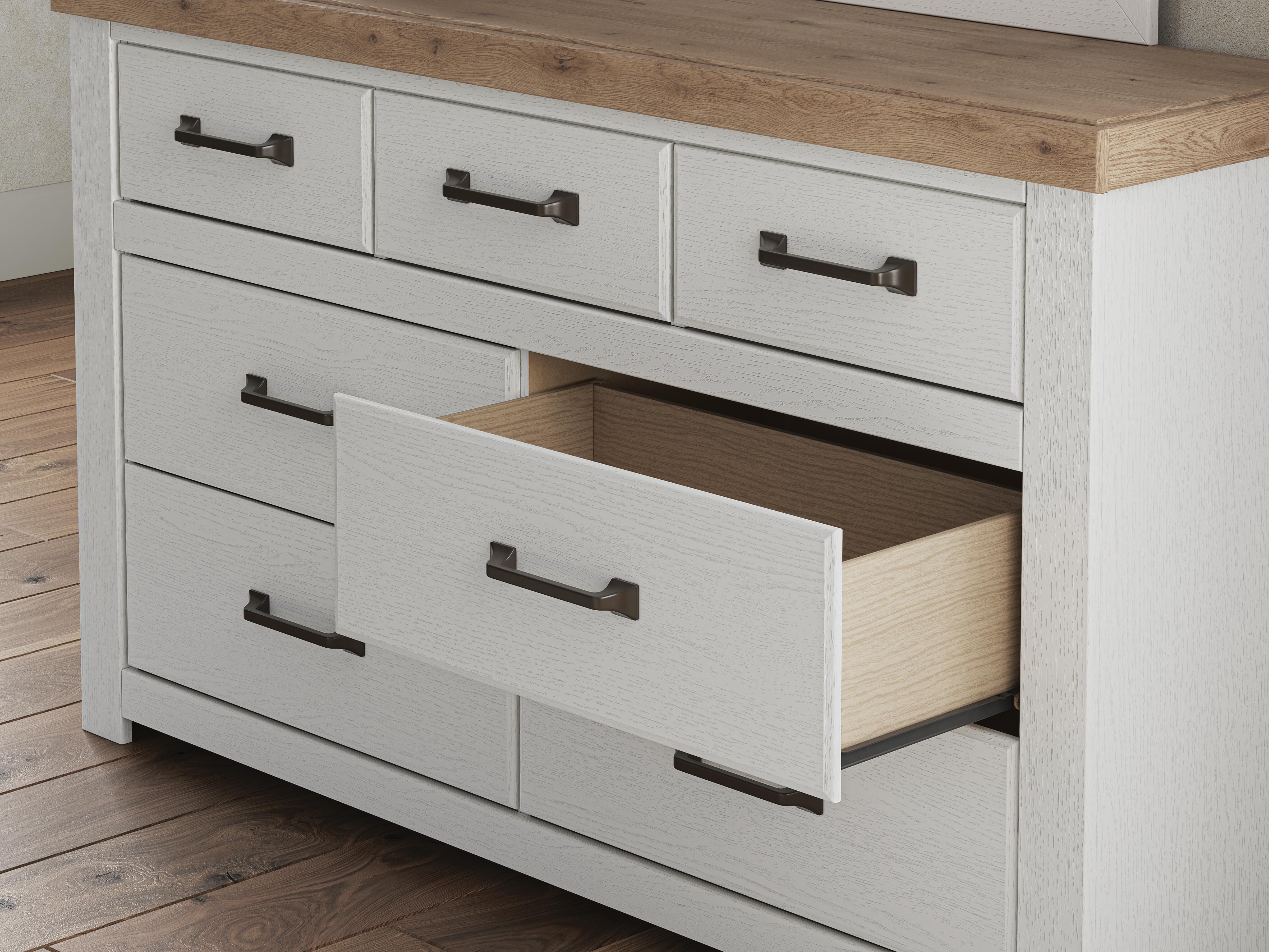 Savonport - Dresser And Mirror - White / Brown
