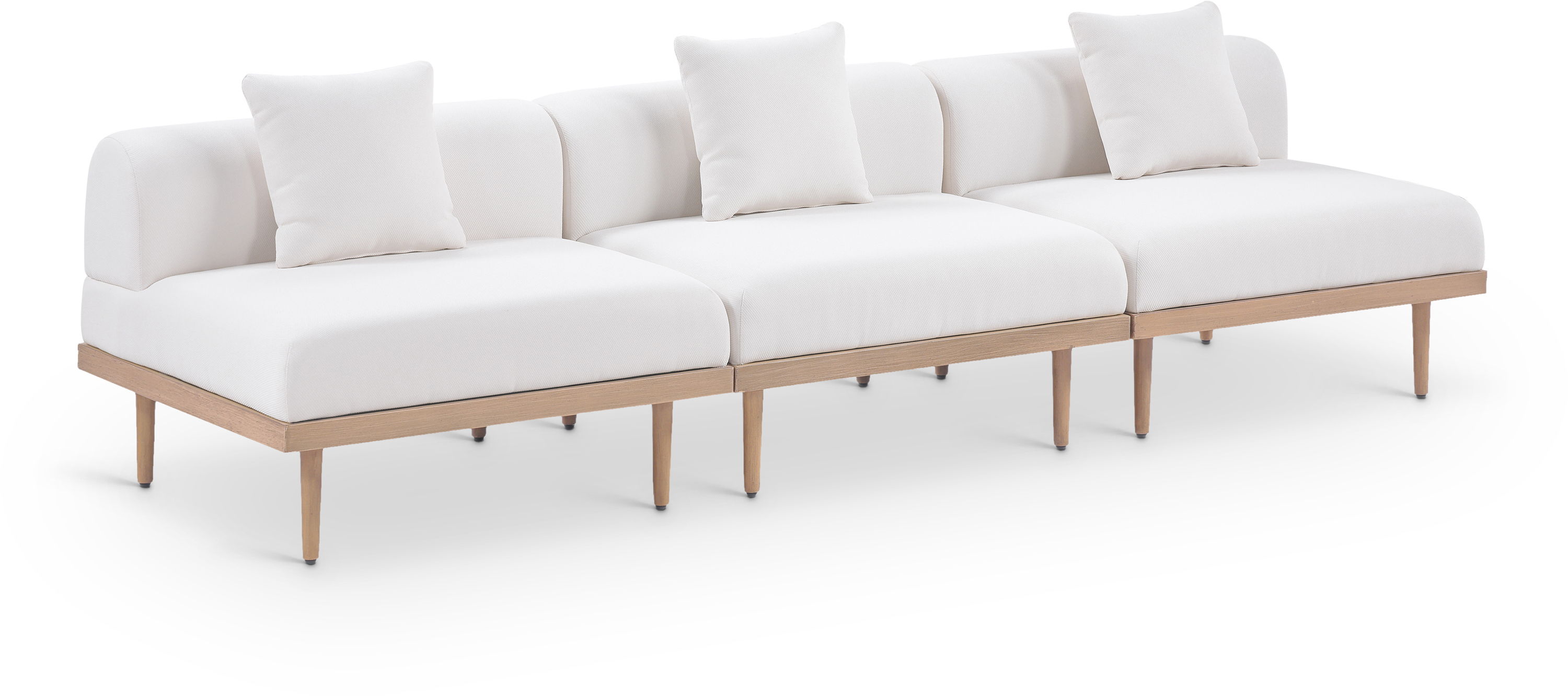 3 Pc · 106.5" Upholstered Outdoor Patio Modular Sofa