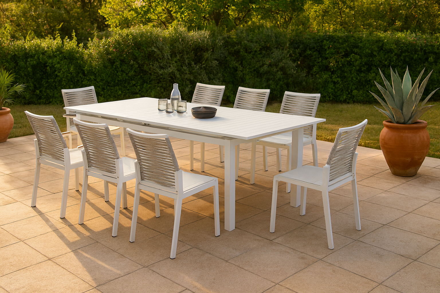 Maldives - Rope Outdoor Patio Dining Side Chair (Set of 2) - Beige