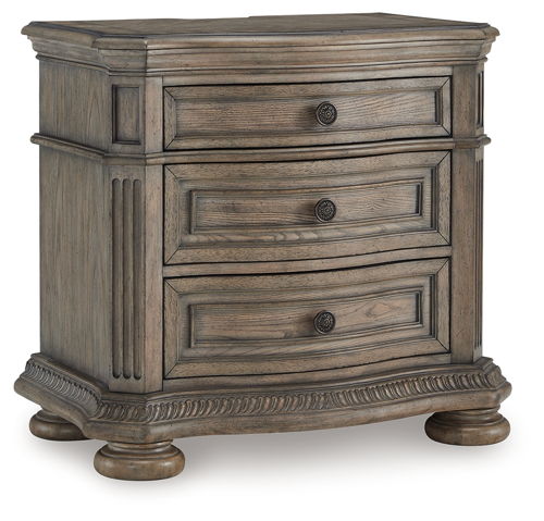 Ardenfield - Three Drawer Night Stand - Light Brown, light brown