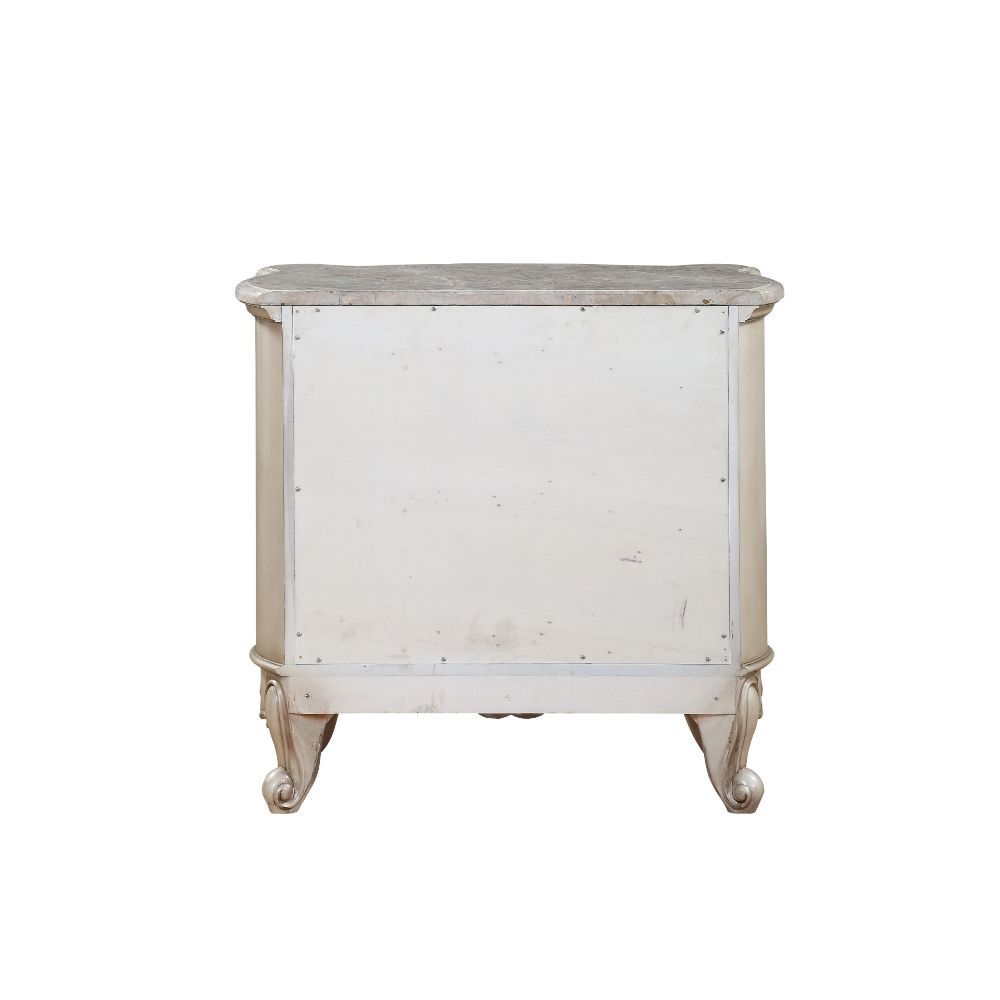 Gorsedd - Nightstand With Marble Top - Marble Top & Golden Ivory, beige, view 3