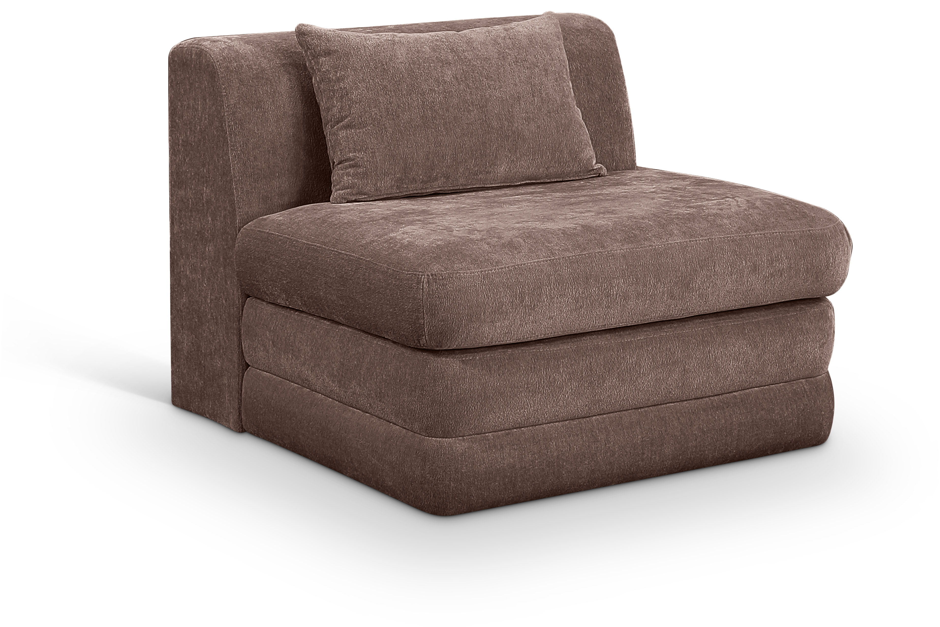 Chenille Fabric Upholstered Modular Armless Chair