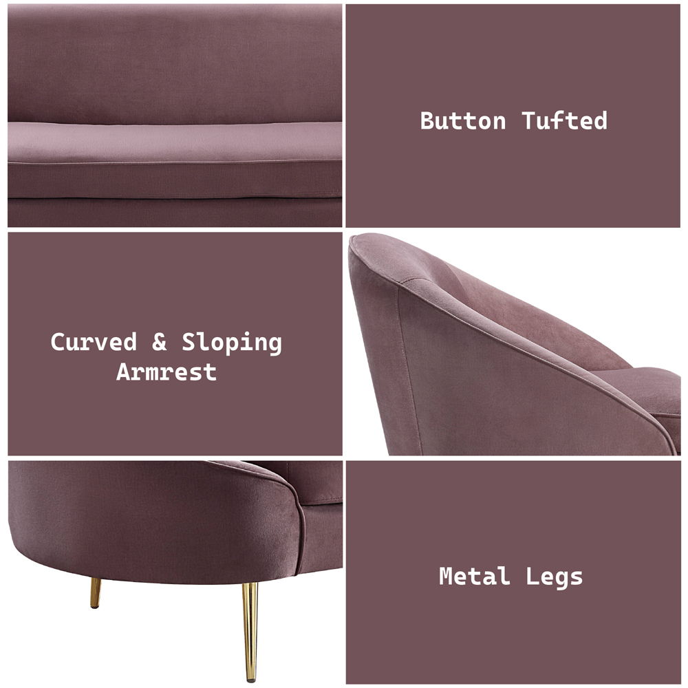 Abey - Sofa - Pink Velvet, pink, view 8