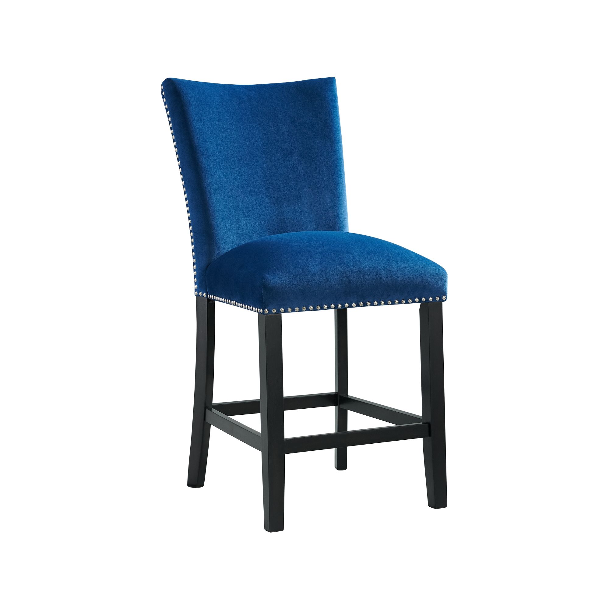 Francesca - Velvet Counter Height Chair (Set of 2) - Blue