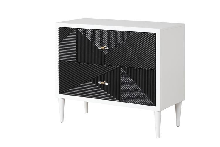 Dubni - Accent Table - White & Black, white, view 2