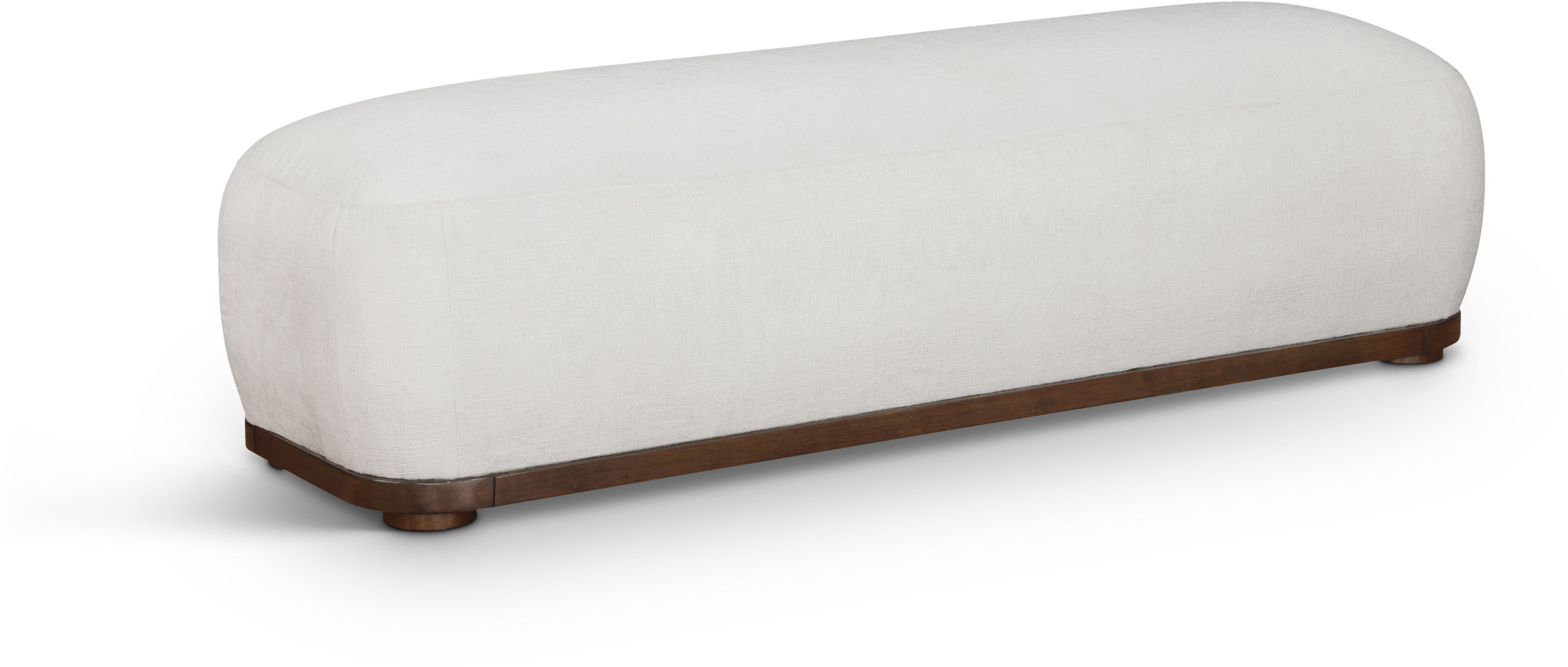 Calum - Bench With Brown Frame - Cream