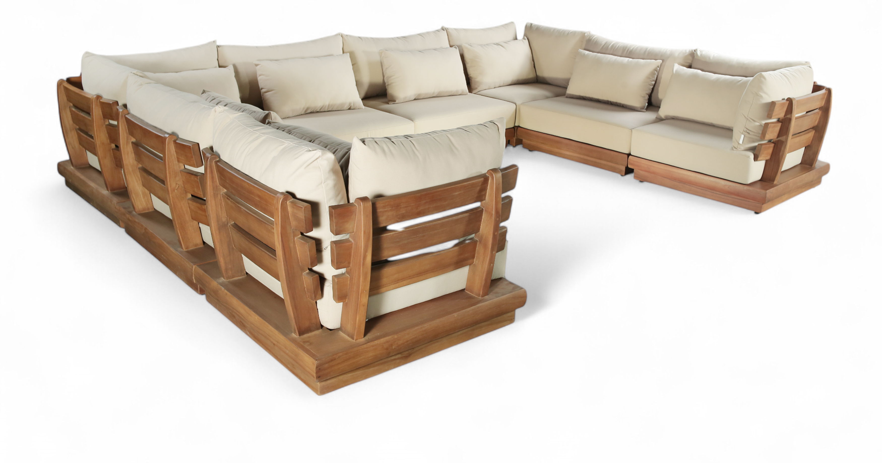 8 Pc · Water Resistant Fabric 150" Upholstered Outdoor Patio Modular Sectional