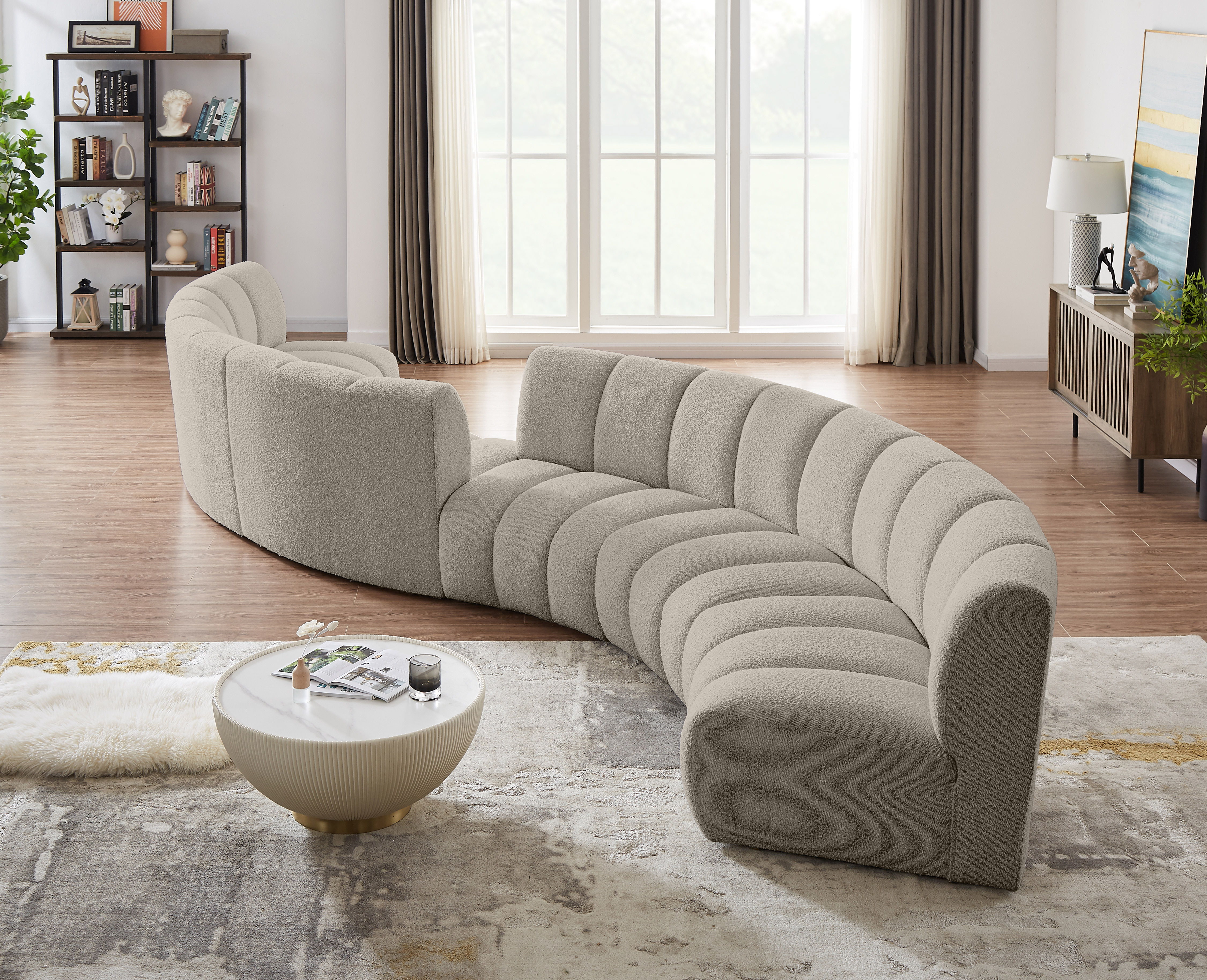 Infinity - 6 Piece S-Shaped Modular Sectional - Light Brown