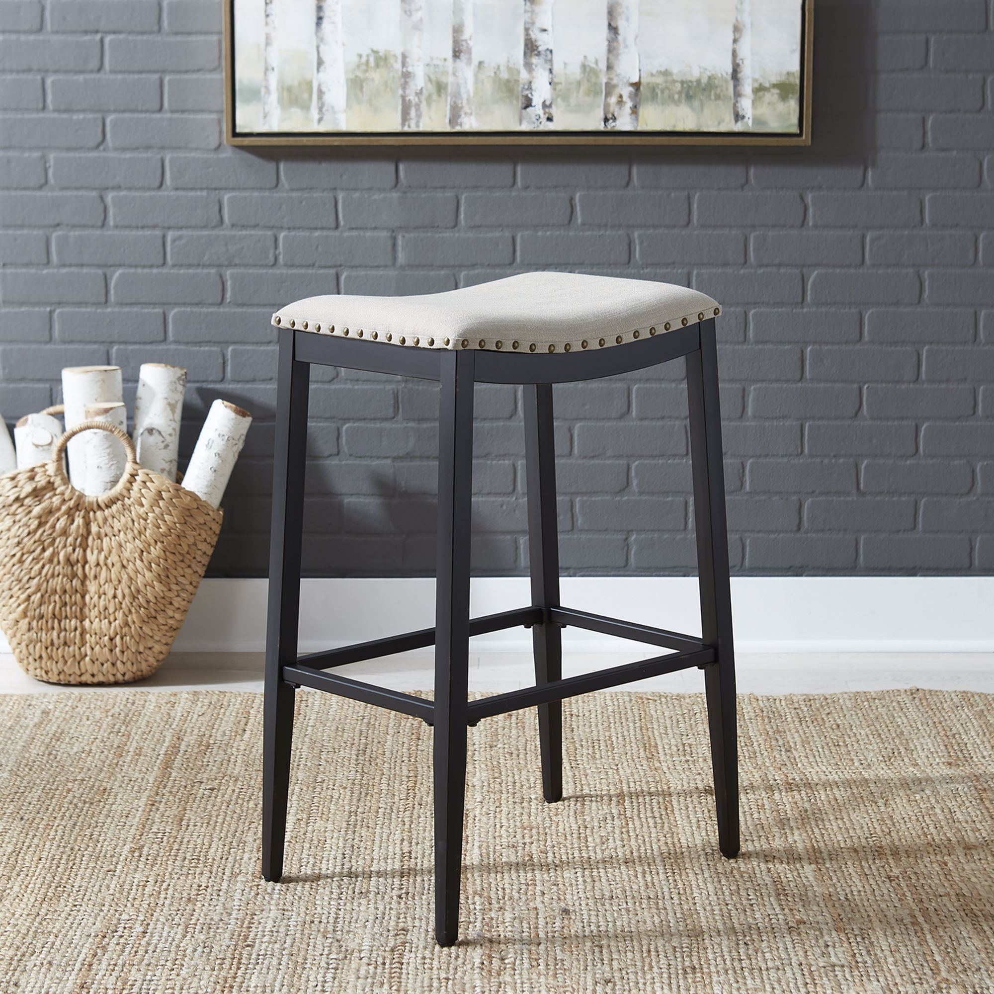 Liberty Furniture Vintage Series - Backless Upholstered Barstool - Black