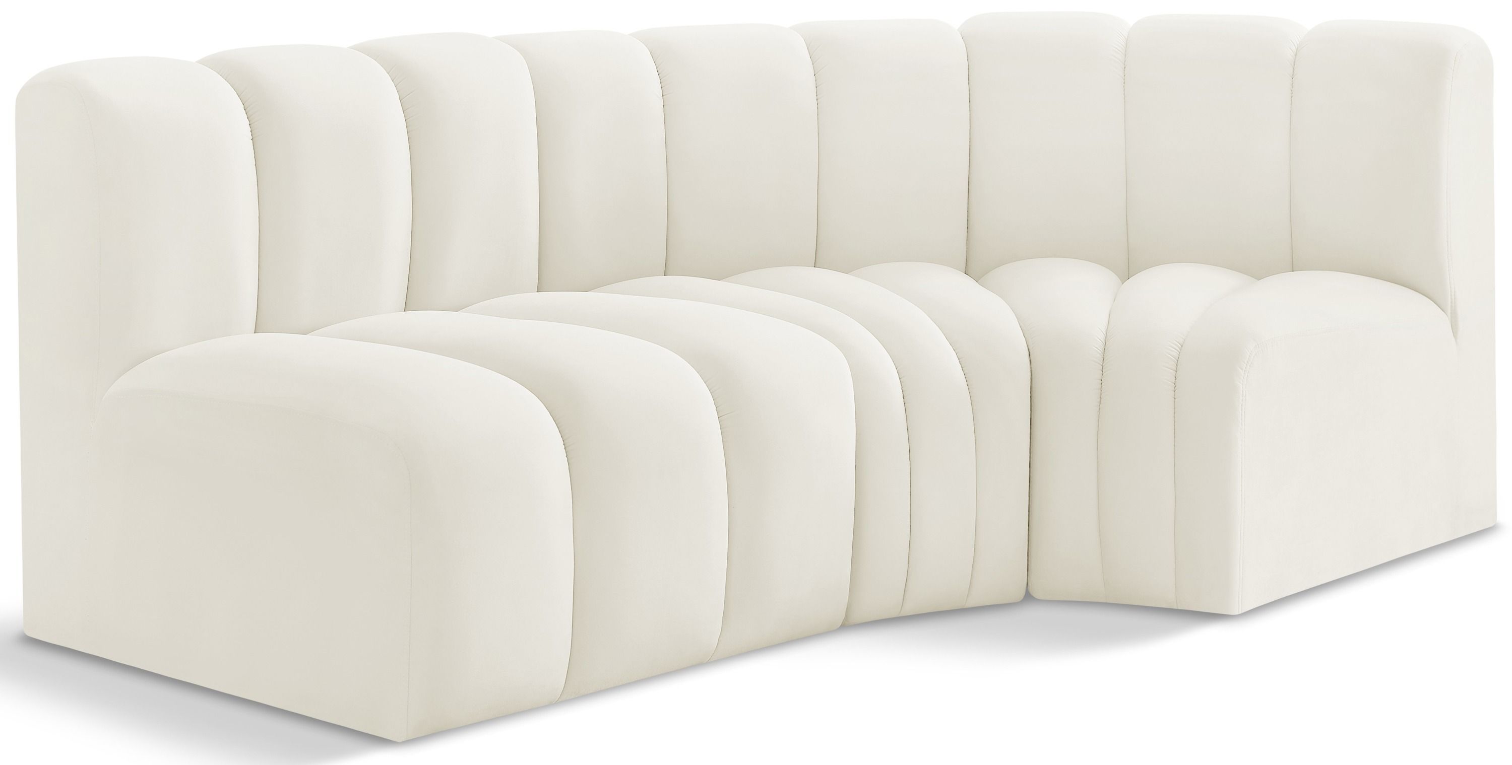 Arc - Velvet 3 Piece Sofa - Cream