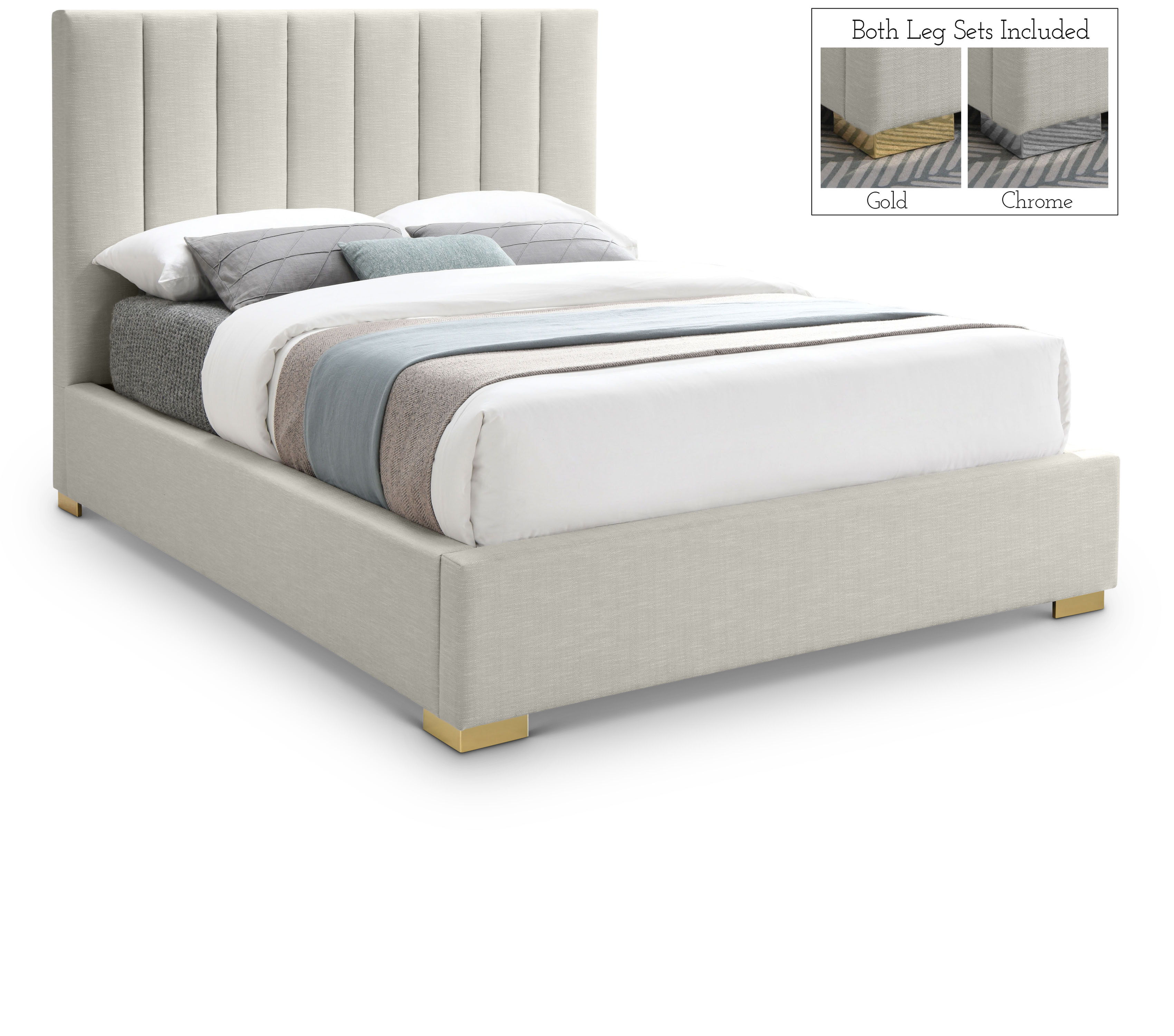 Pierce - Queen Bed - Beige