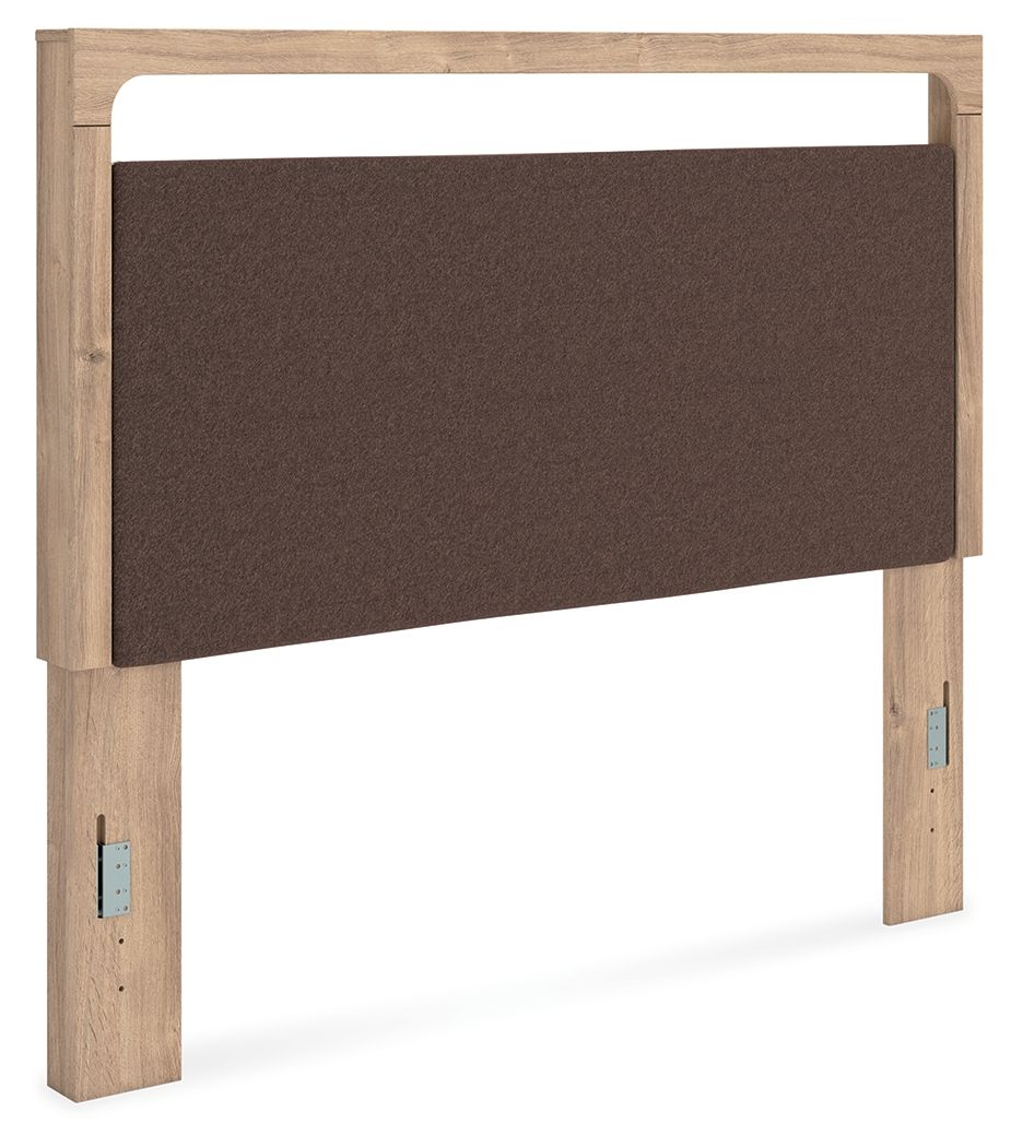 Kinlanni – Queen Upholstered Panel Headboard – Tan / Brown