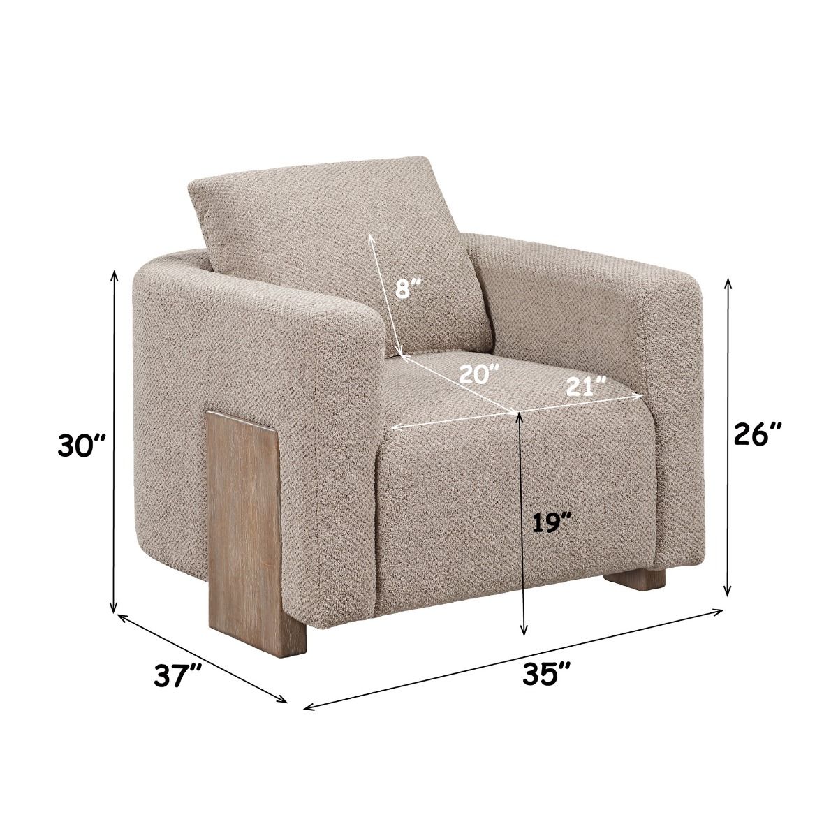 Tryne - Accent Chair - Latte, beige, view 6